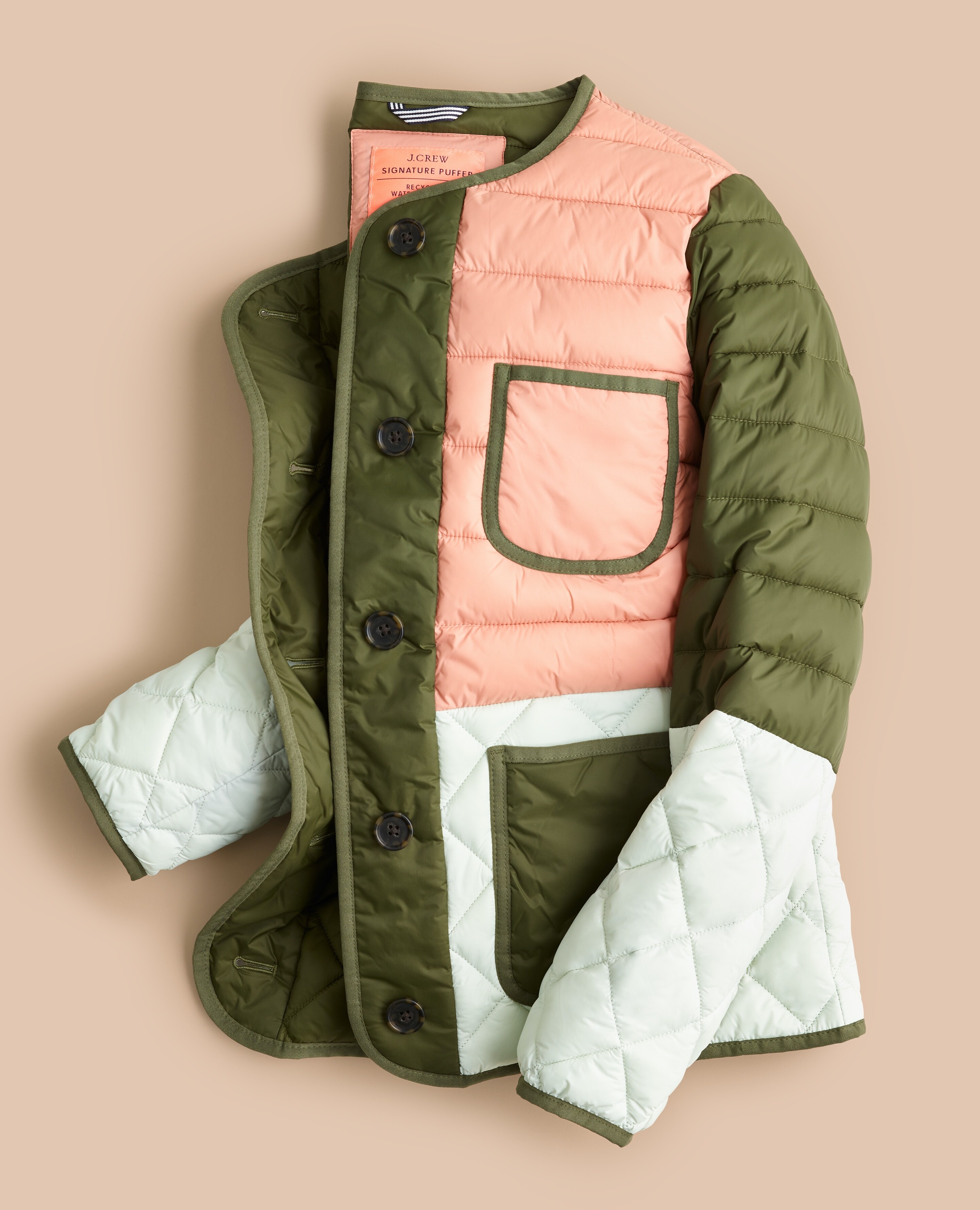 colorblock quilted jacket