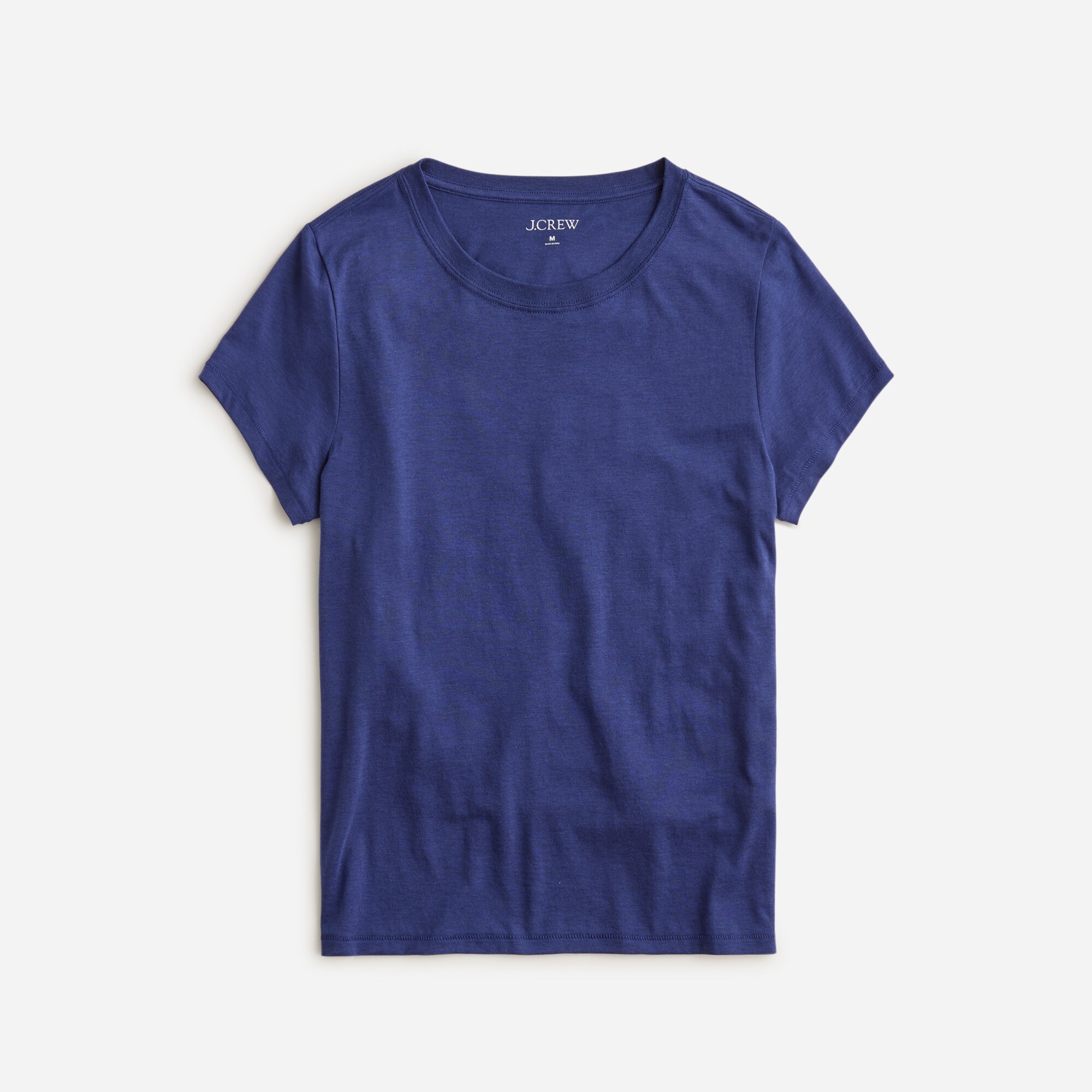Slim crewneck T-shirt in premium jersey
