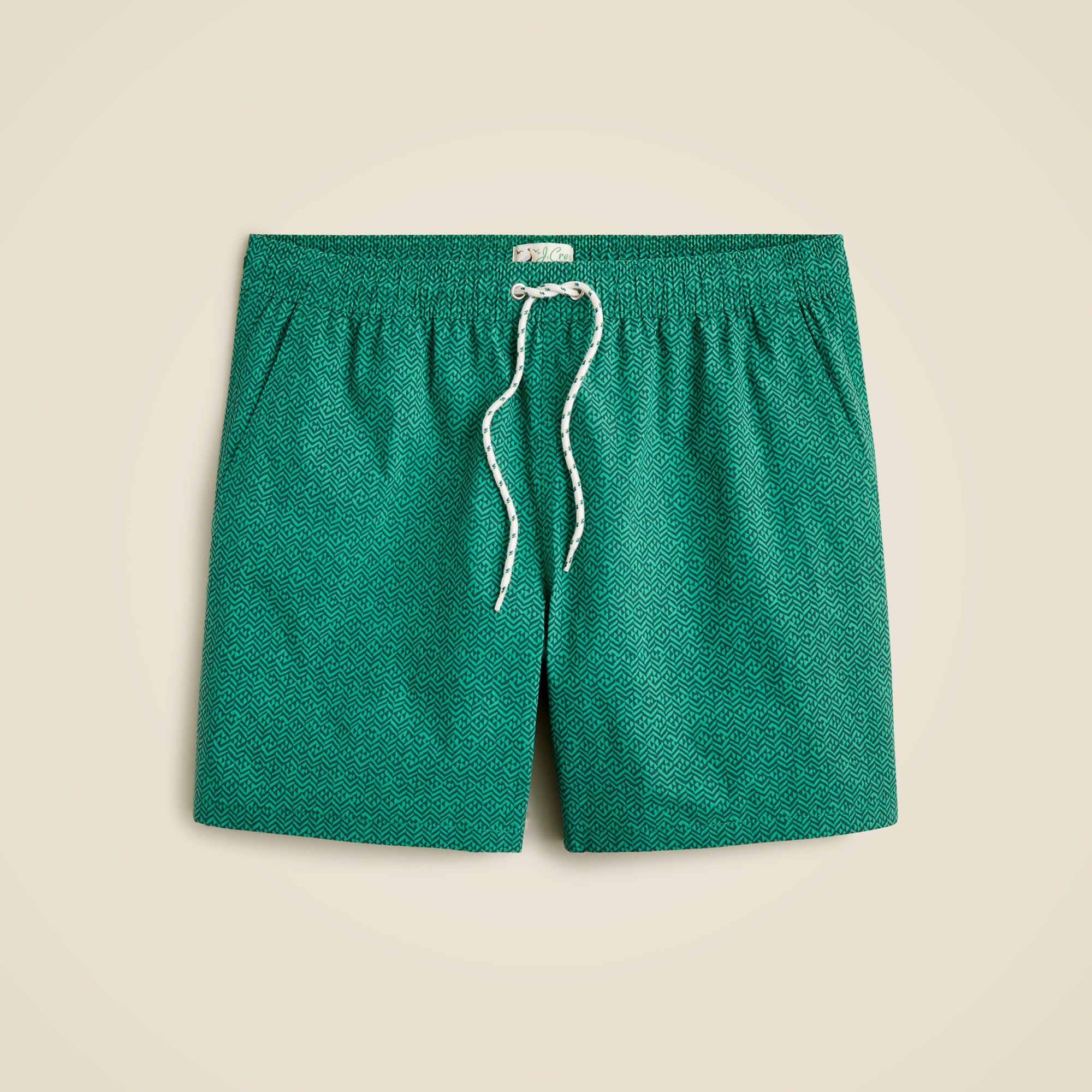 6" stretch swim trunk in print with ECONYL® nylon