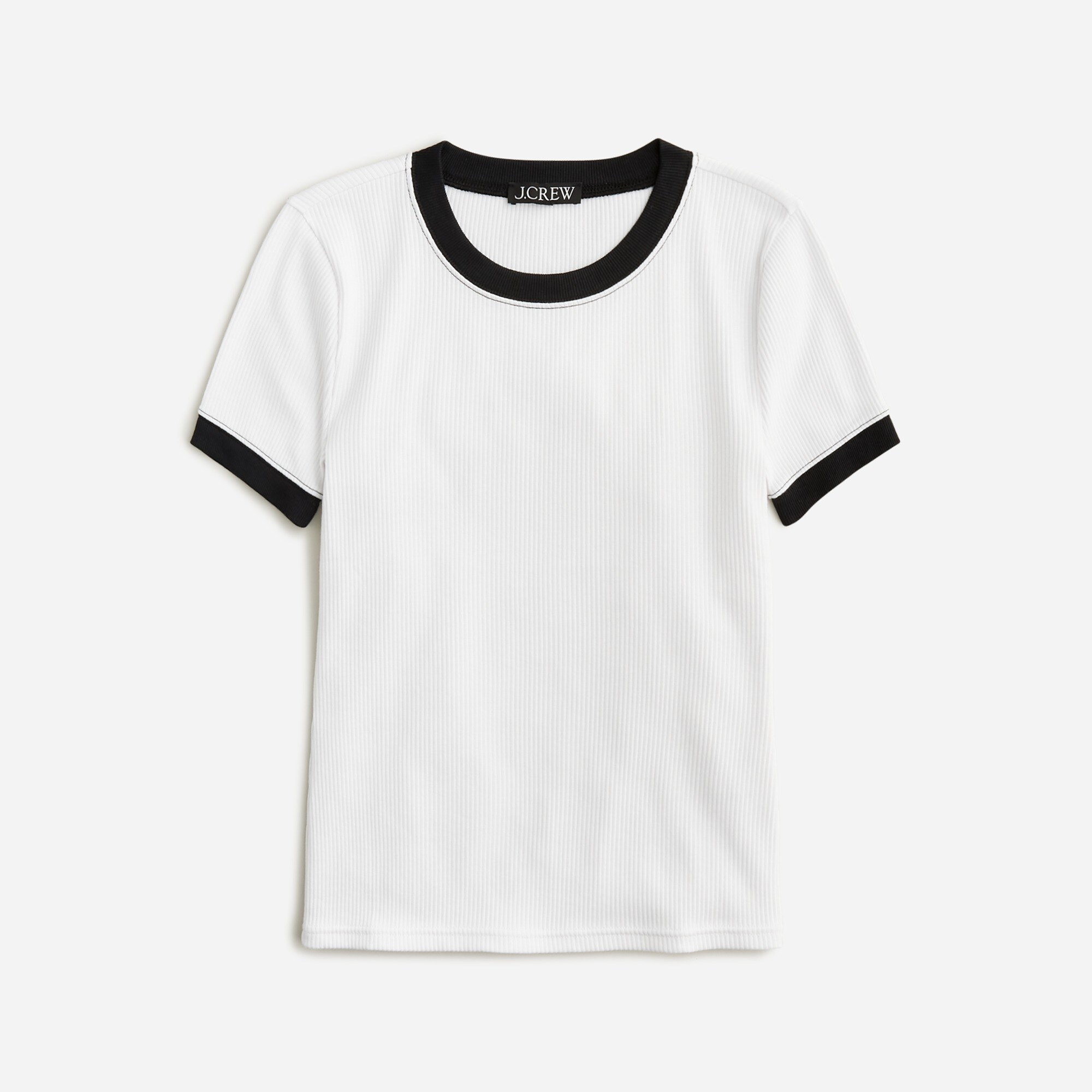 Vintage rib shrunken T-shirt with contrast trim