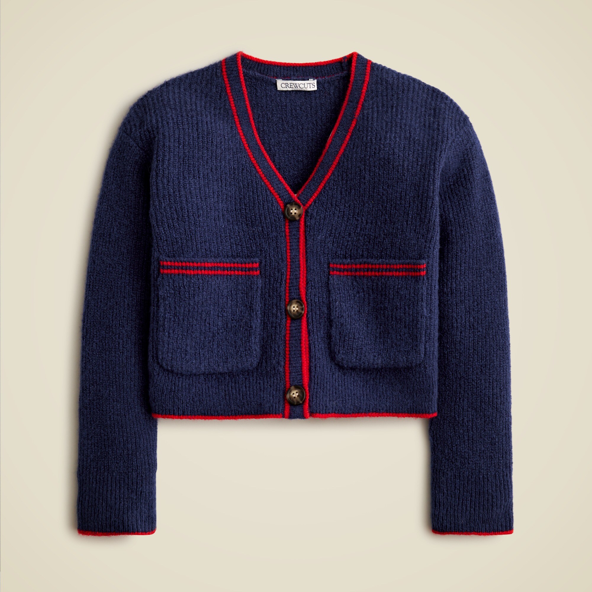 Girls' tipped cardigan in Supersoft yarn