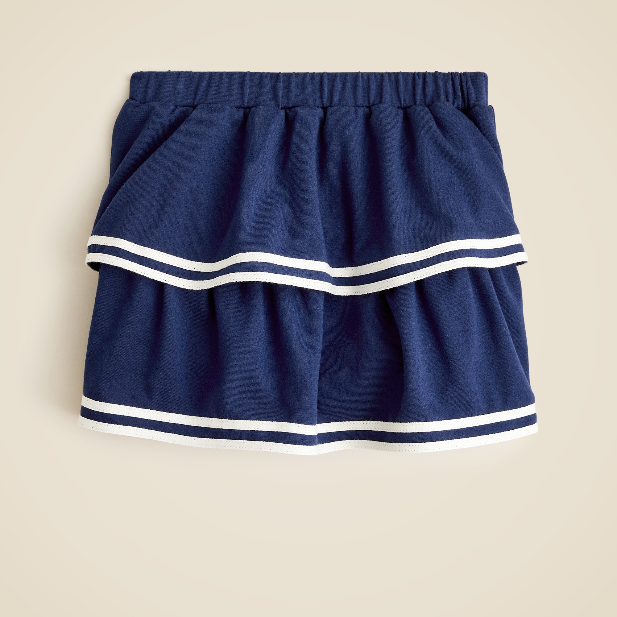 Girls' tiered Sailor skirt in terry