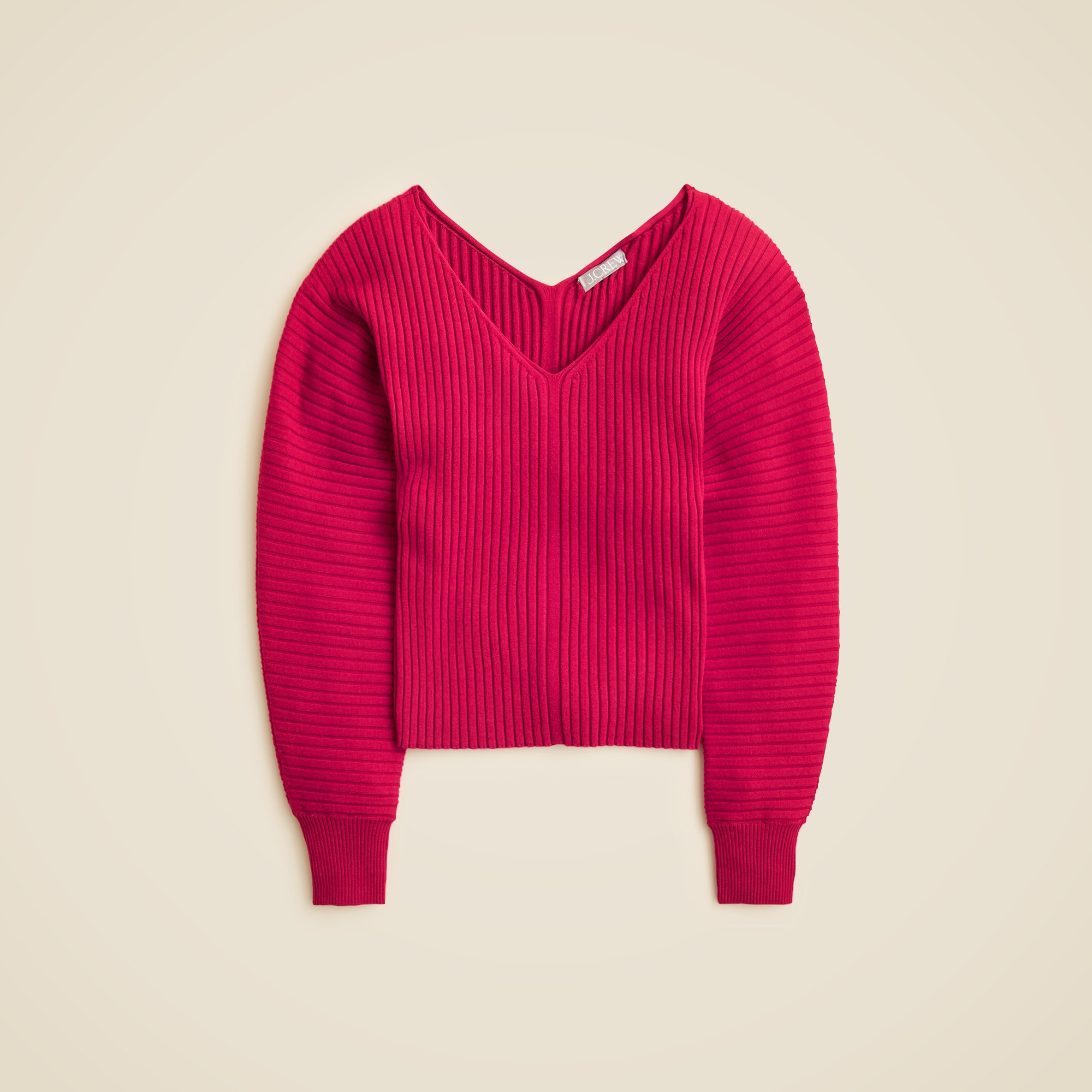 Ribbed double V-neck sweater