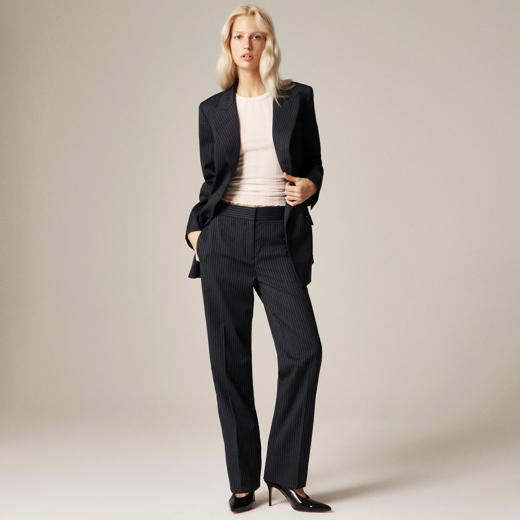 Alex Eagle X J.Crew suit pant in pinstriped wool