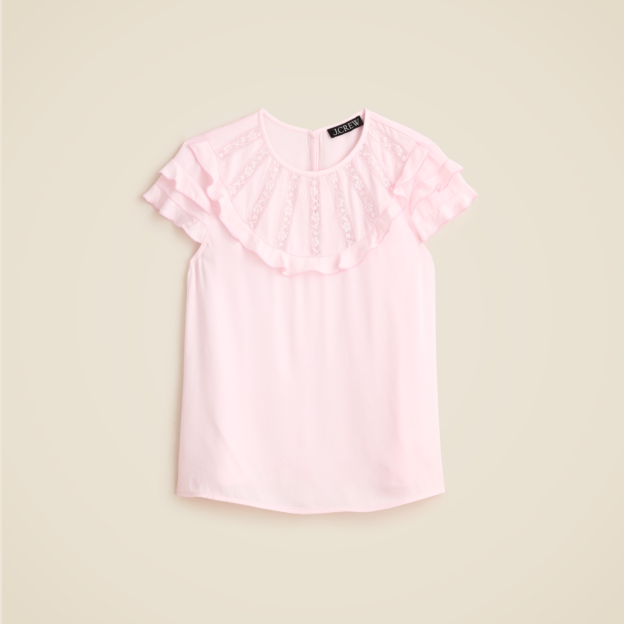 Flutter-sleeve shirt in crepe de chine