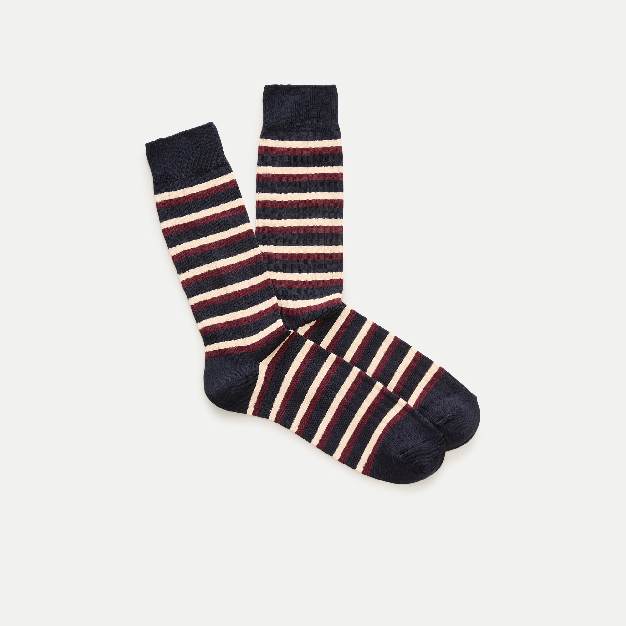 Striped piqu&eacute; socks