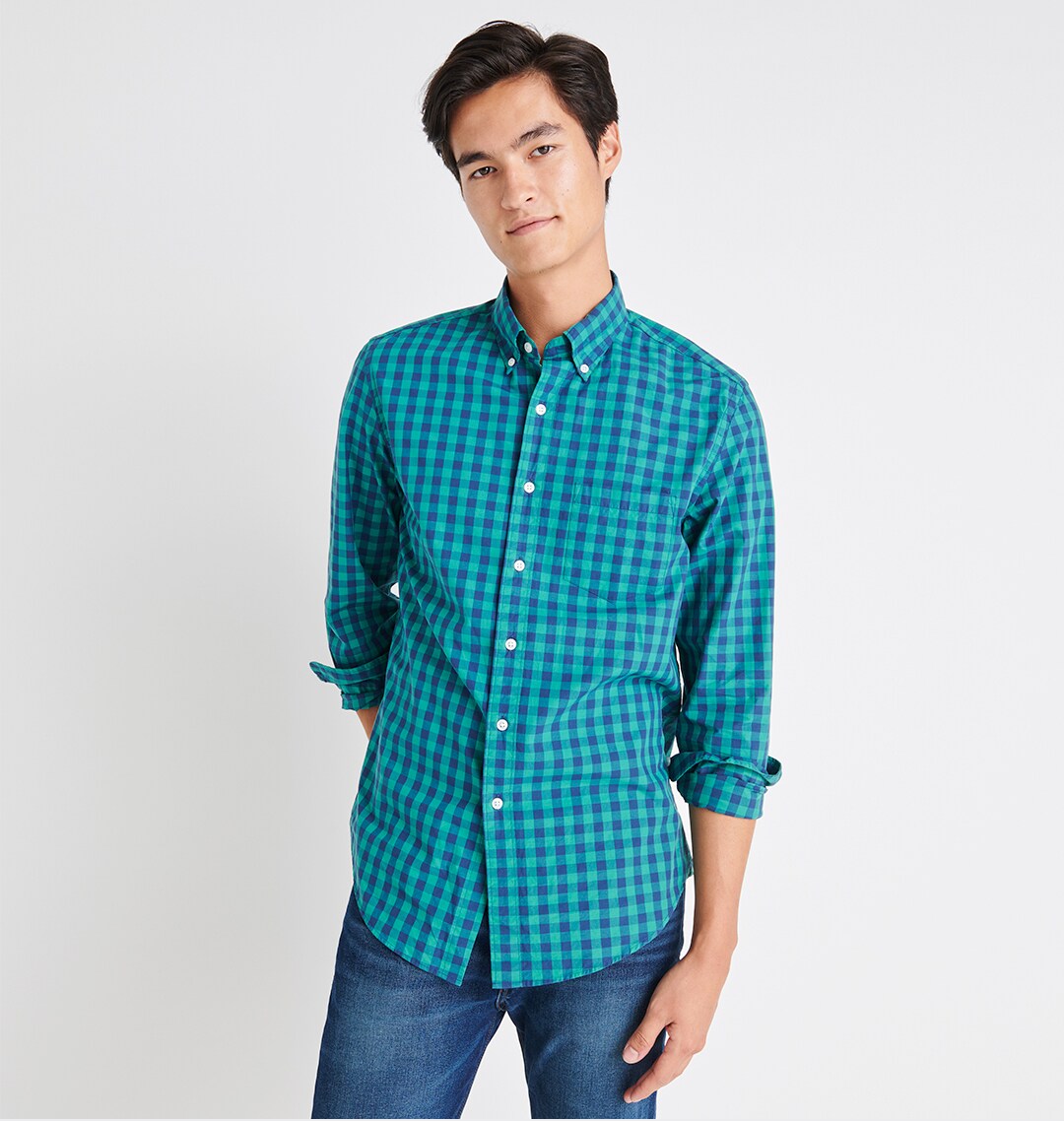 Jcrew gingham pattern button down shirt