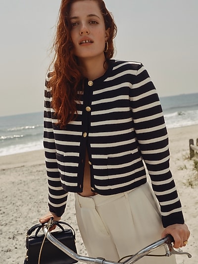 Airy Gauze Empire-waist Midi Dress In Stripe For Women | J.Crew Airy Gauze Empire-waist Midi Dress In Stripe For Women | J.Crew