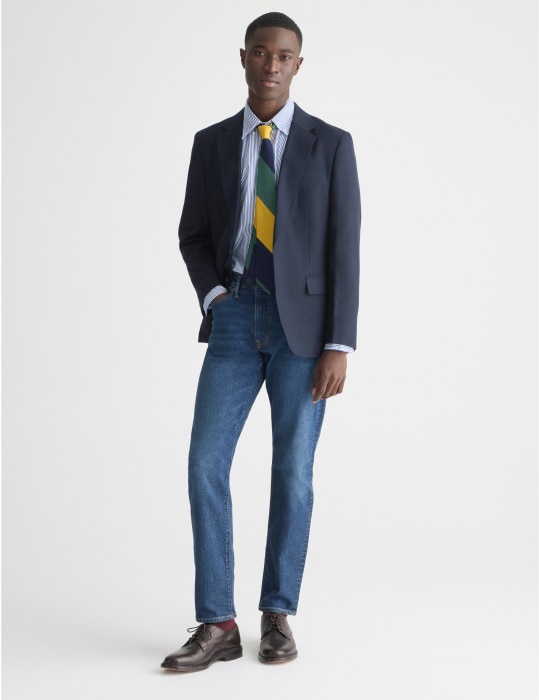 Amazon.com: Mens Blue Blazer Gray Pants Workwear Business Groom Prom Tuxedo  2 Pieces Suit Jacket Pants : Clothing, Shoes & Jewelry