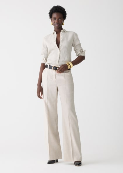 OFF WHITE LINEN PANT (RELAXED TAPERED FIT) – ROOKIES