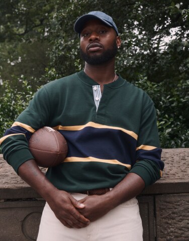 Heritage 14 Oz. Fleece Crewneck With Striped Trim For Men | J.Crew