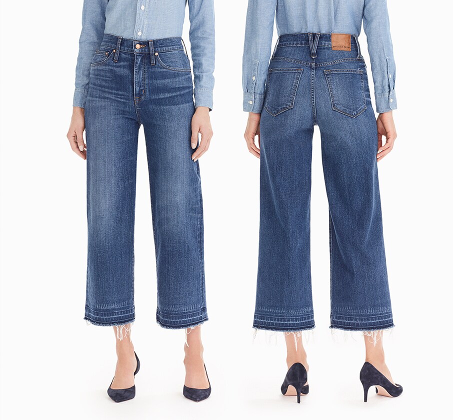 womens fit guide denim wide-leg crop