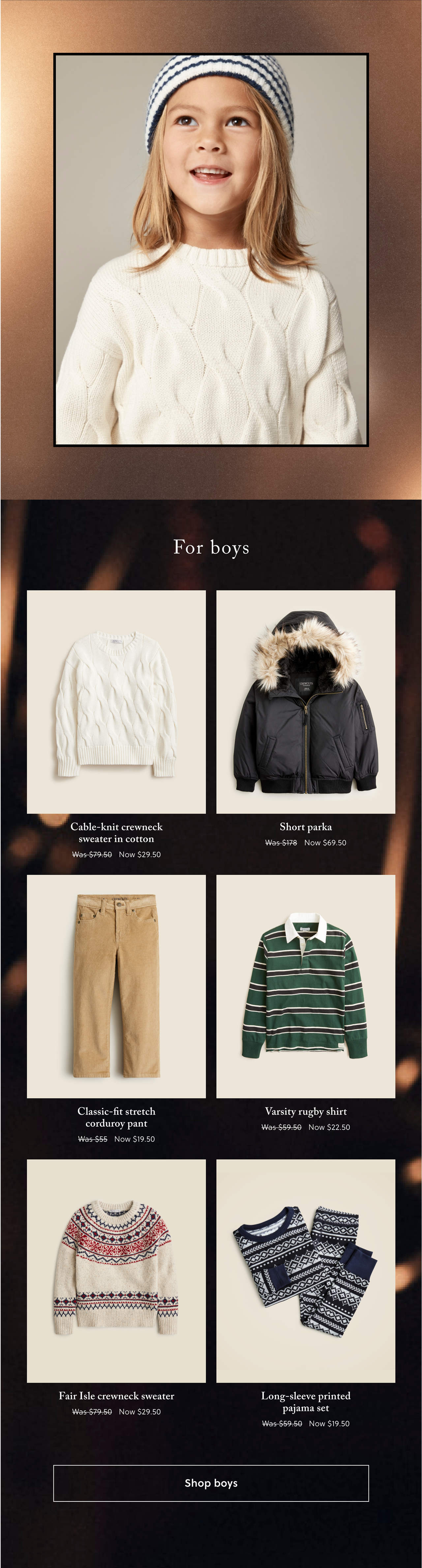 Newsletter content from jcrew