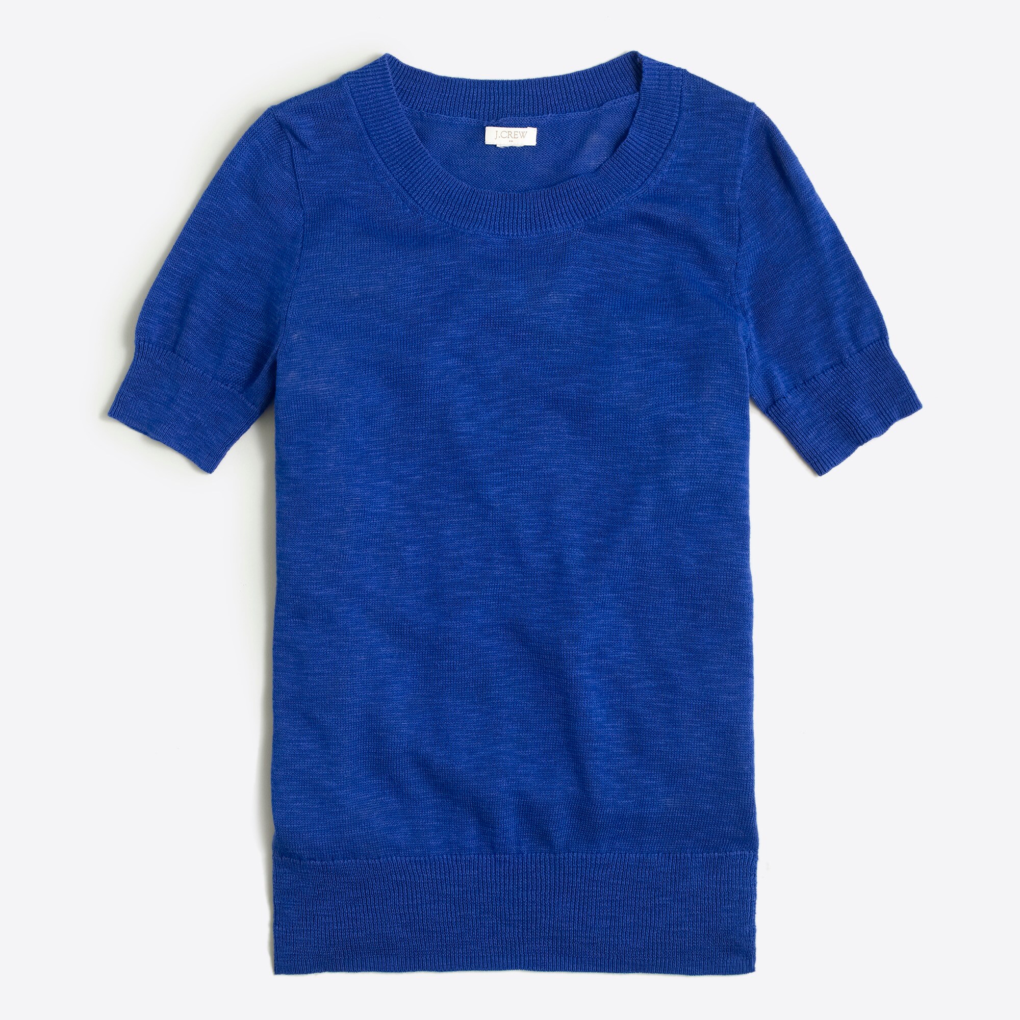 Short-sleeve cotton sweater