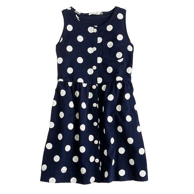 Girls' button-down polka-dot dress : | J.Crew