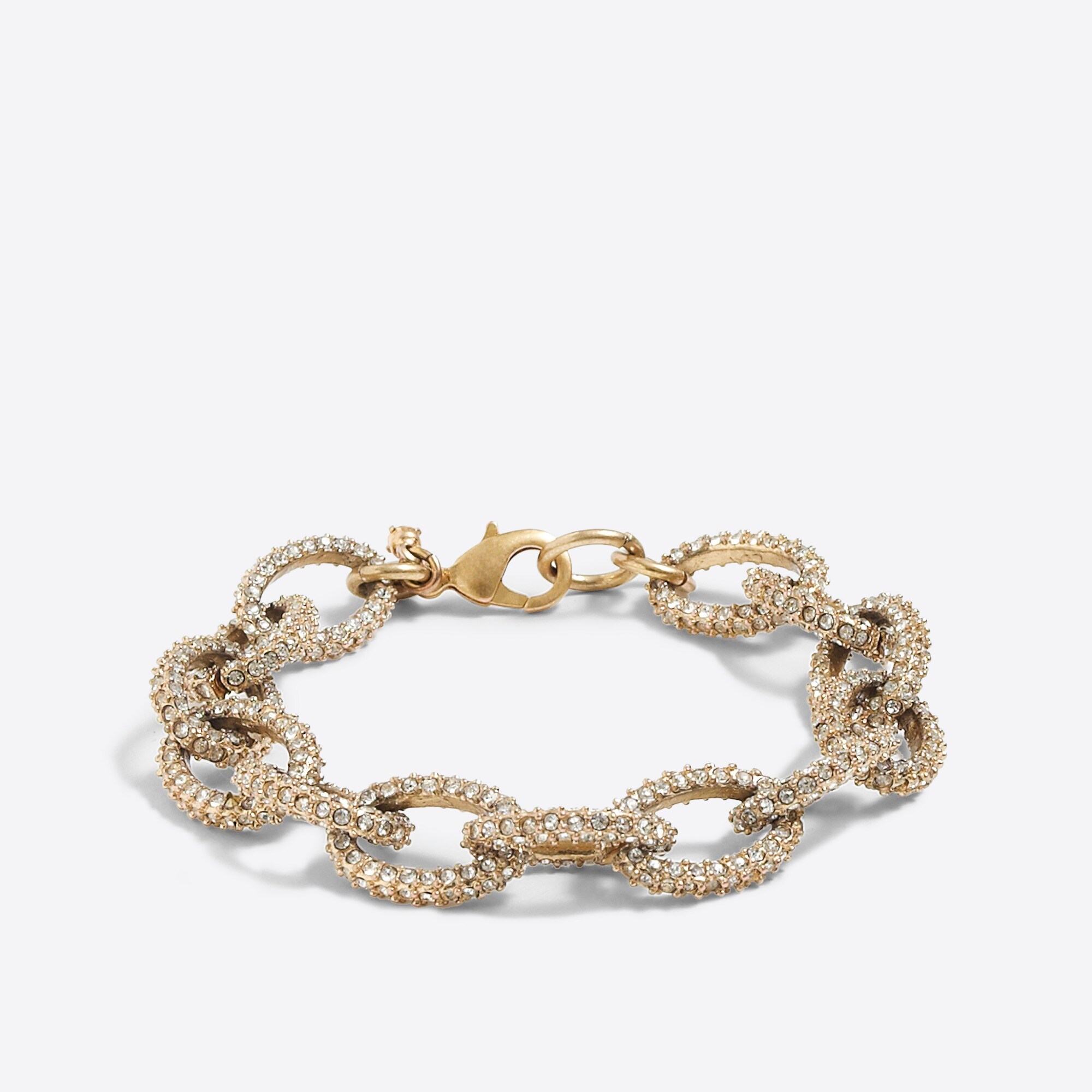 Gold and crystal link bracelet