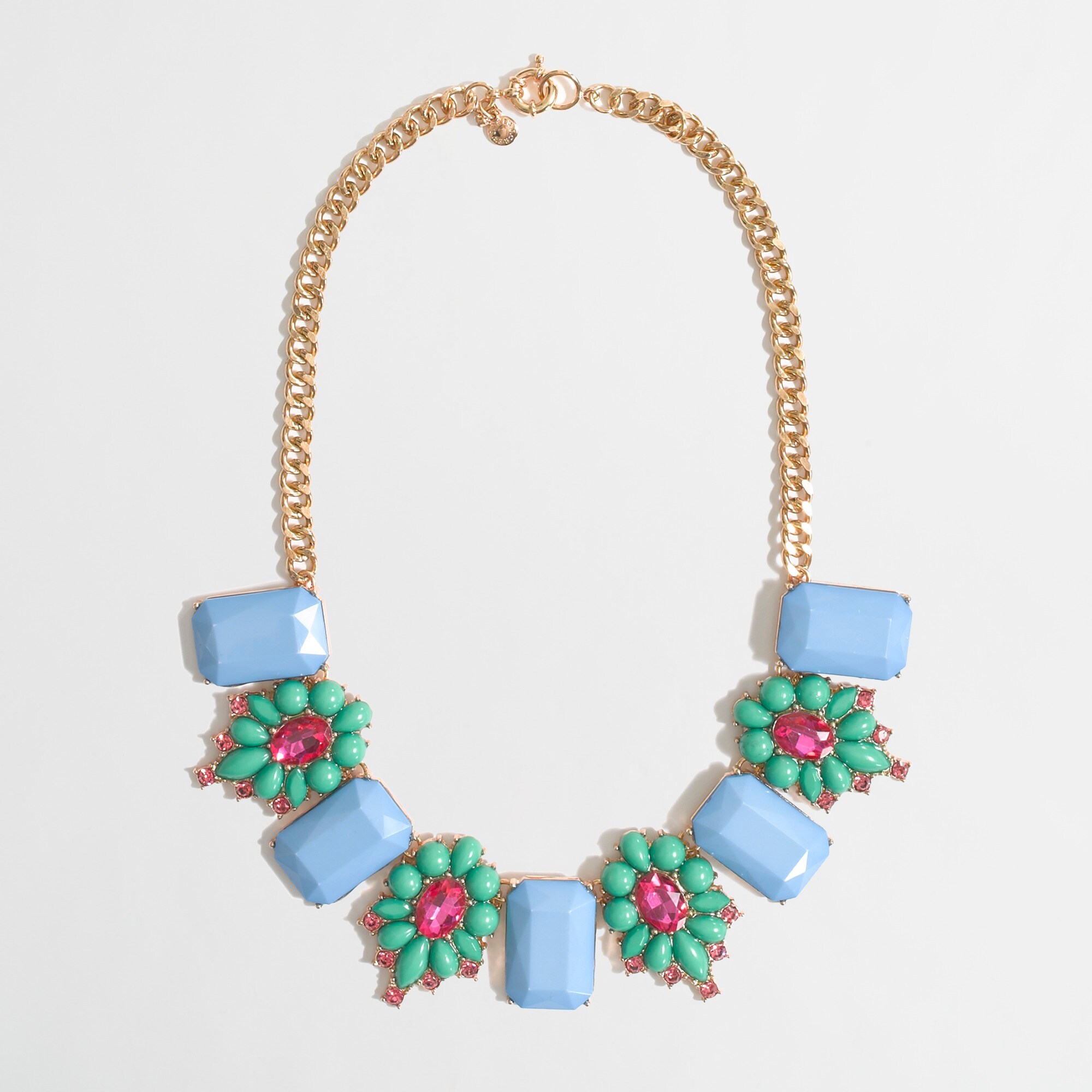 Factory stone and dotted flower necklace