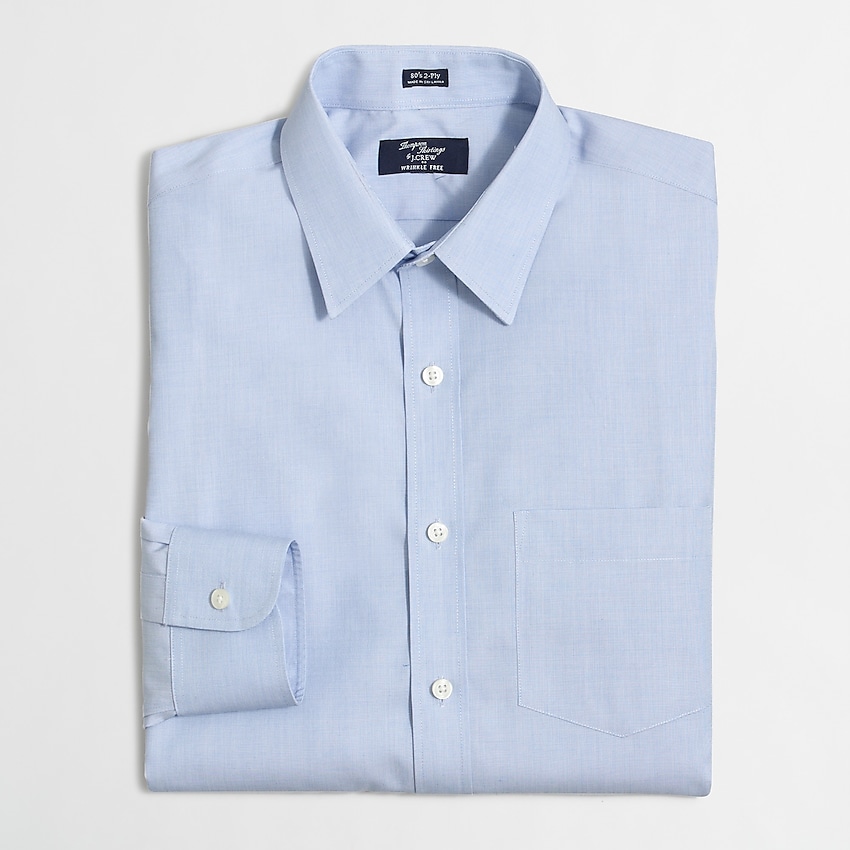 factory: wrinkle-free voyager dress shirt in end-on-end for men, right side, view zoomed