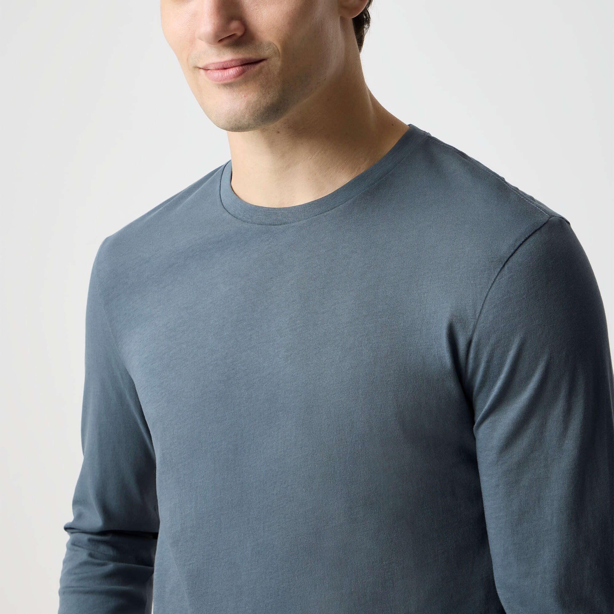 Long-sleeve washed jersey tee