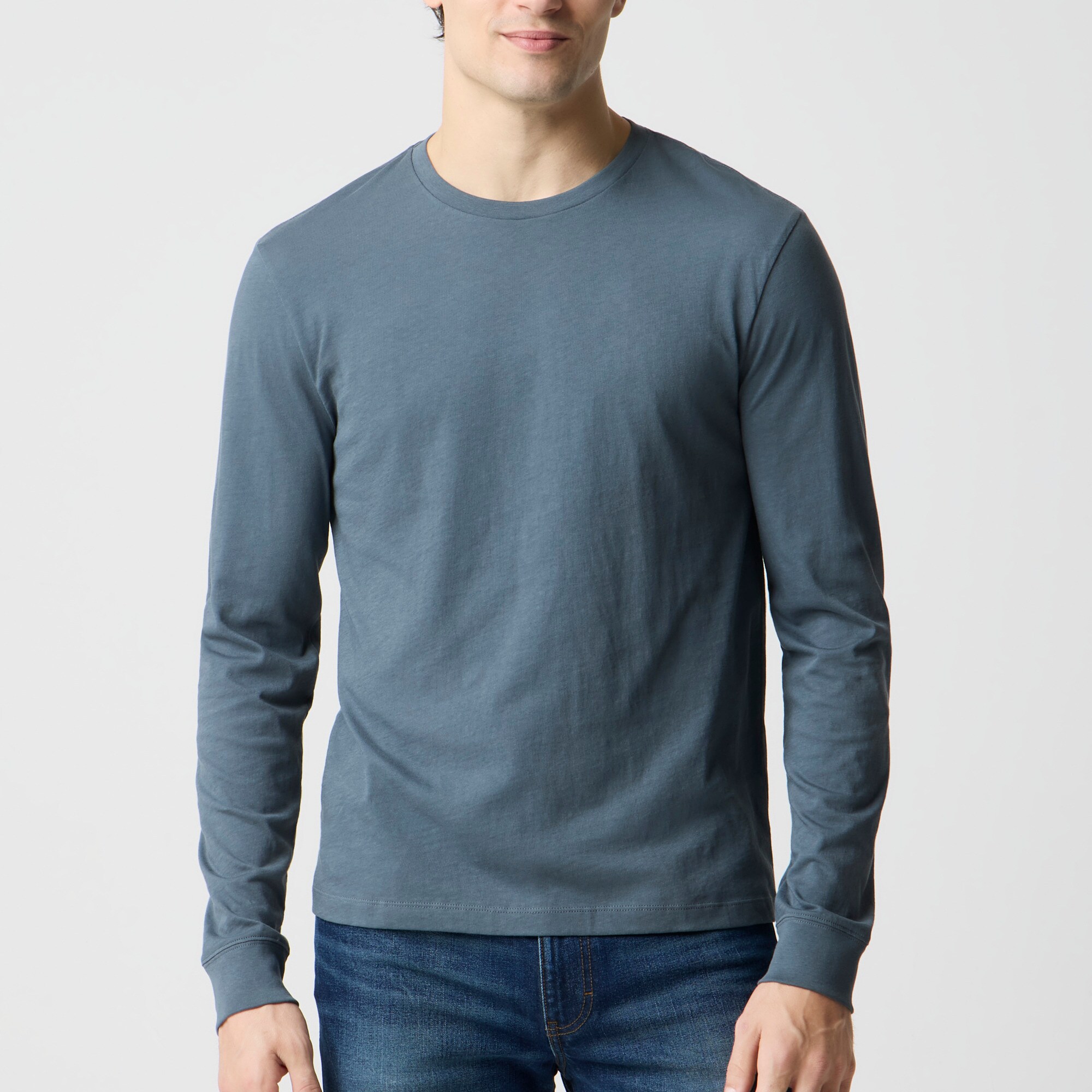 Long-sleeve washed jersey tee