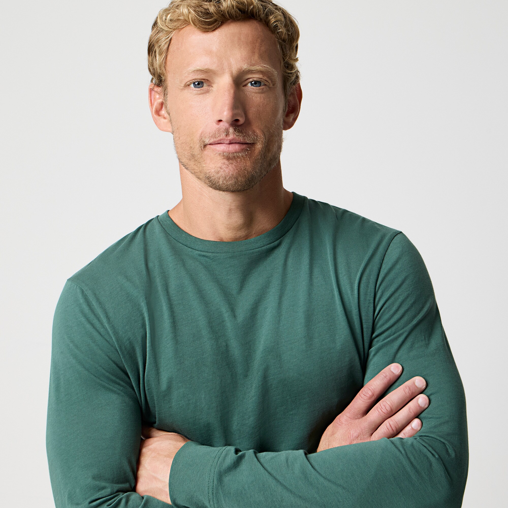 Long-sleeve washed jersey tee