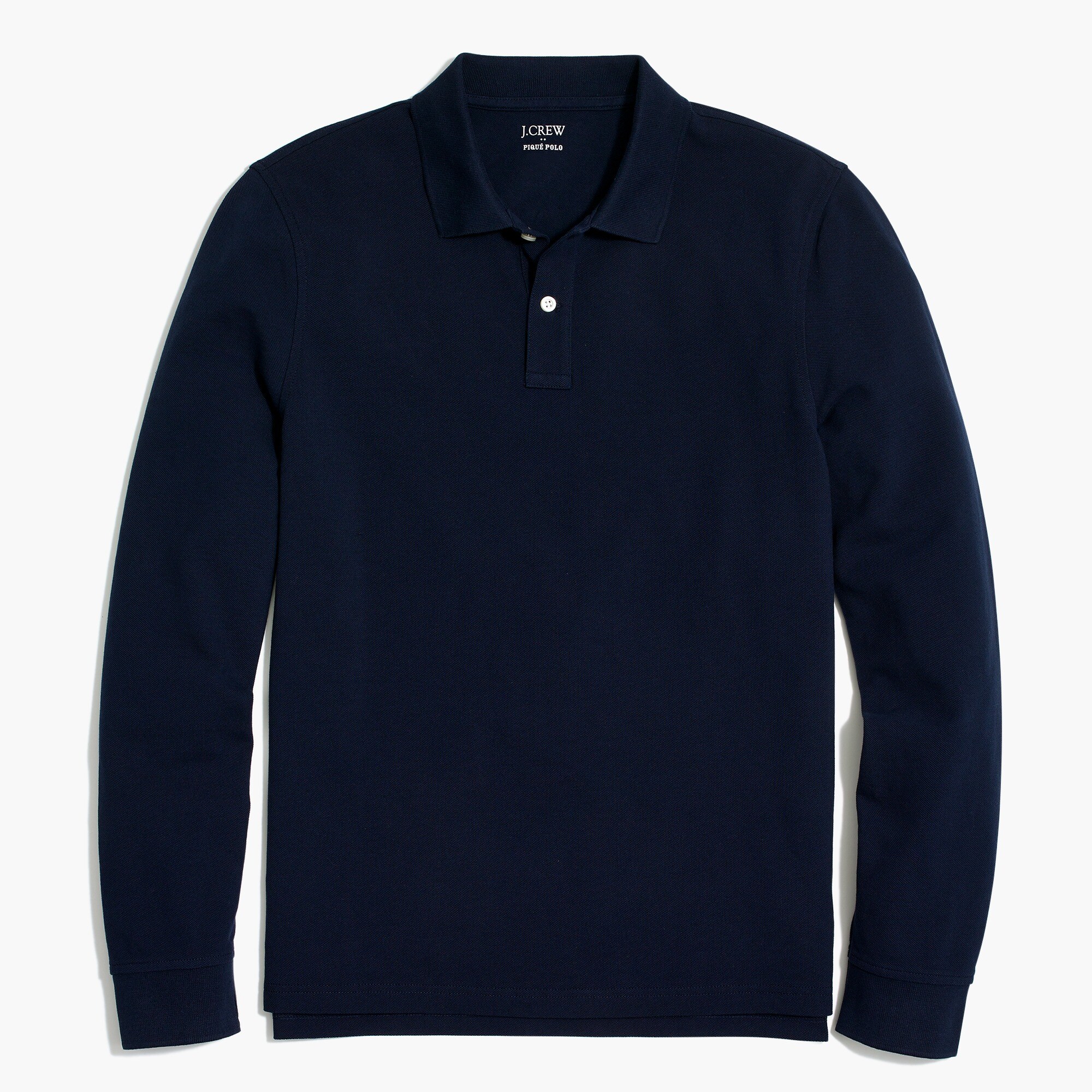 long-sleeve piqué polo shirt for men