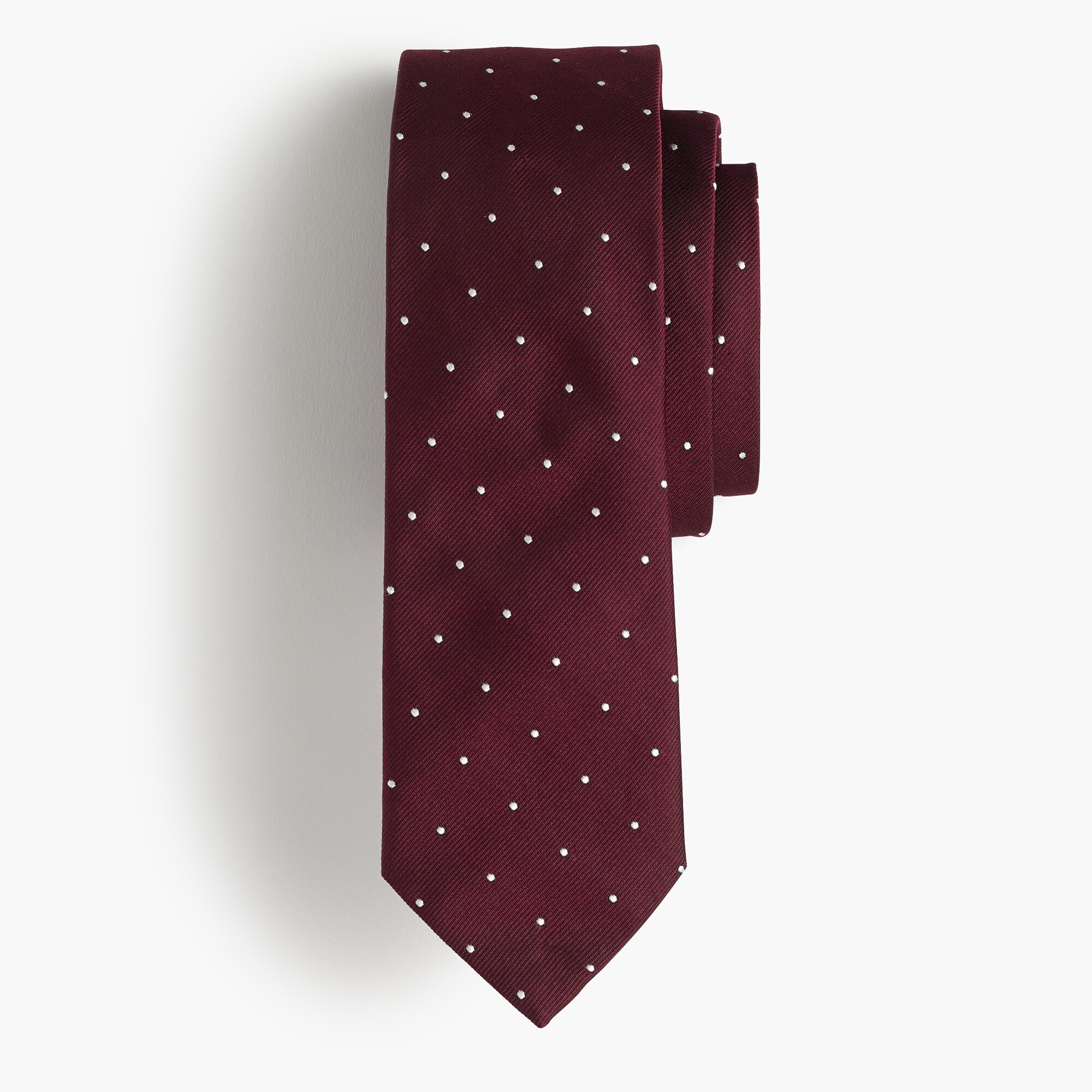 Silk tie in white dot