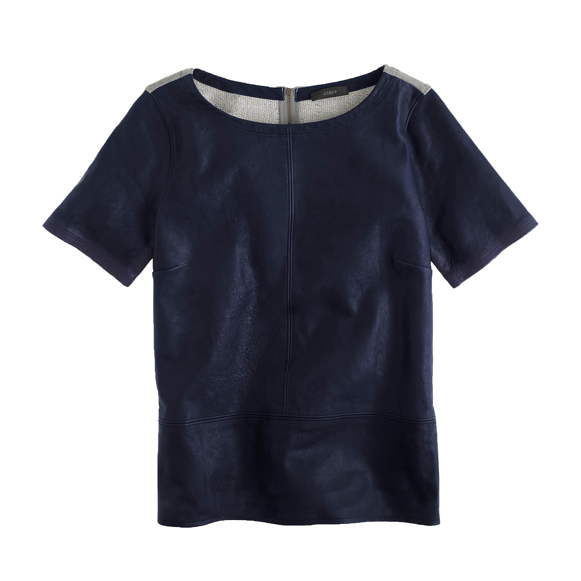 Collection leather-front top : Women j.crew collection | J.Crew