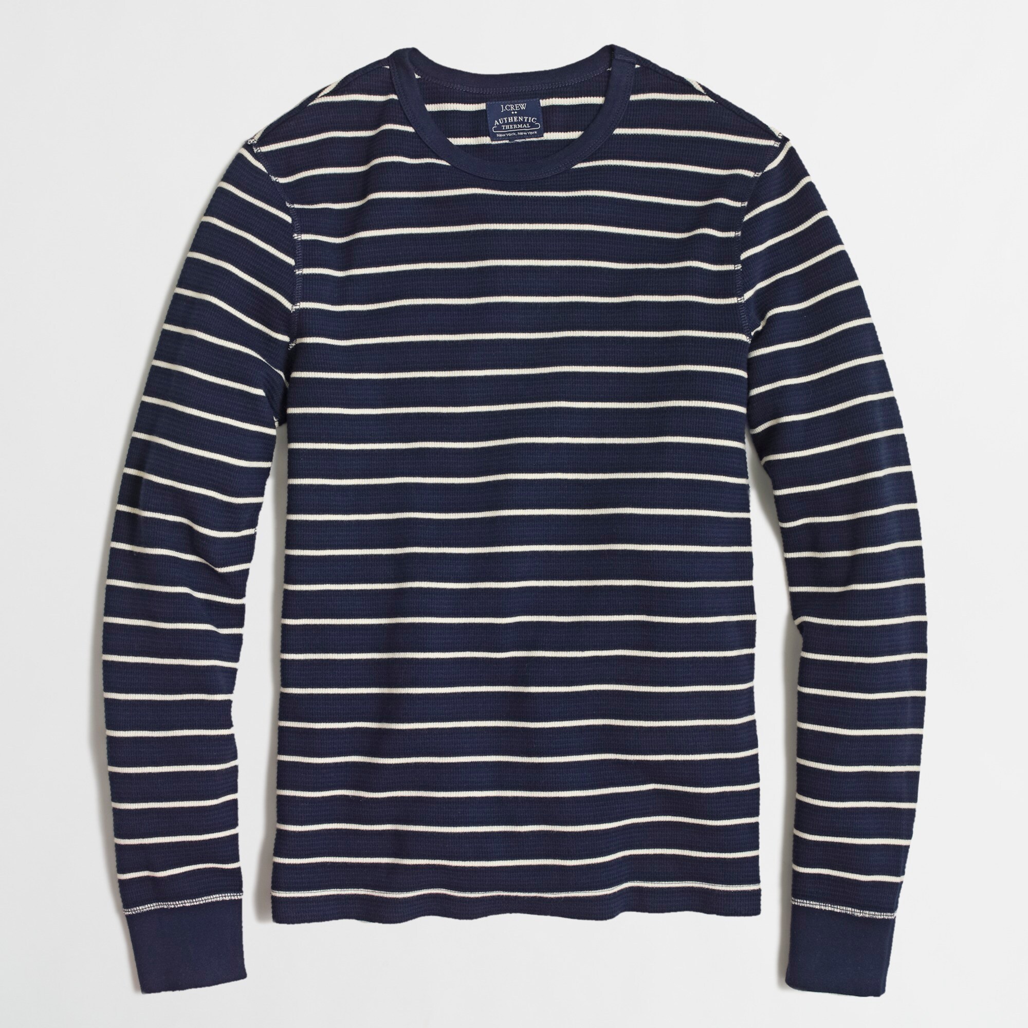 Factory stripe thermal crewneck