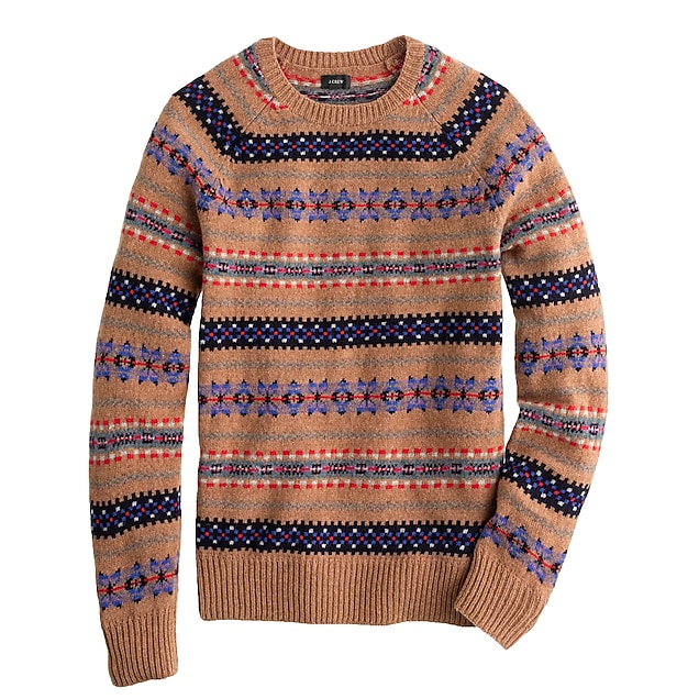 Alpine Fair Isle sweater in heather brown : | J.Crew
