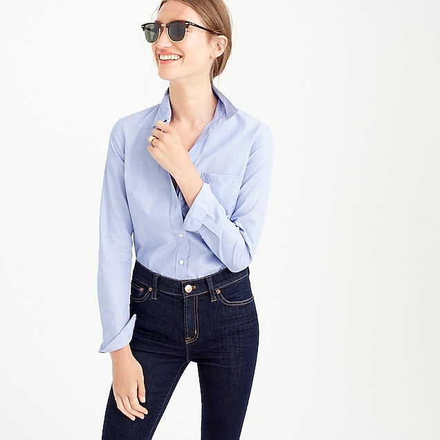tall everyday shirt in end-on-end cotton : women's shirts