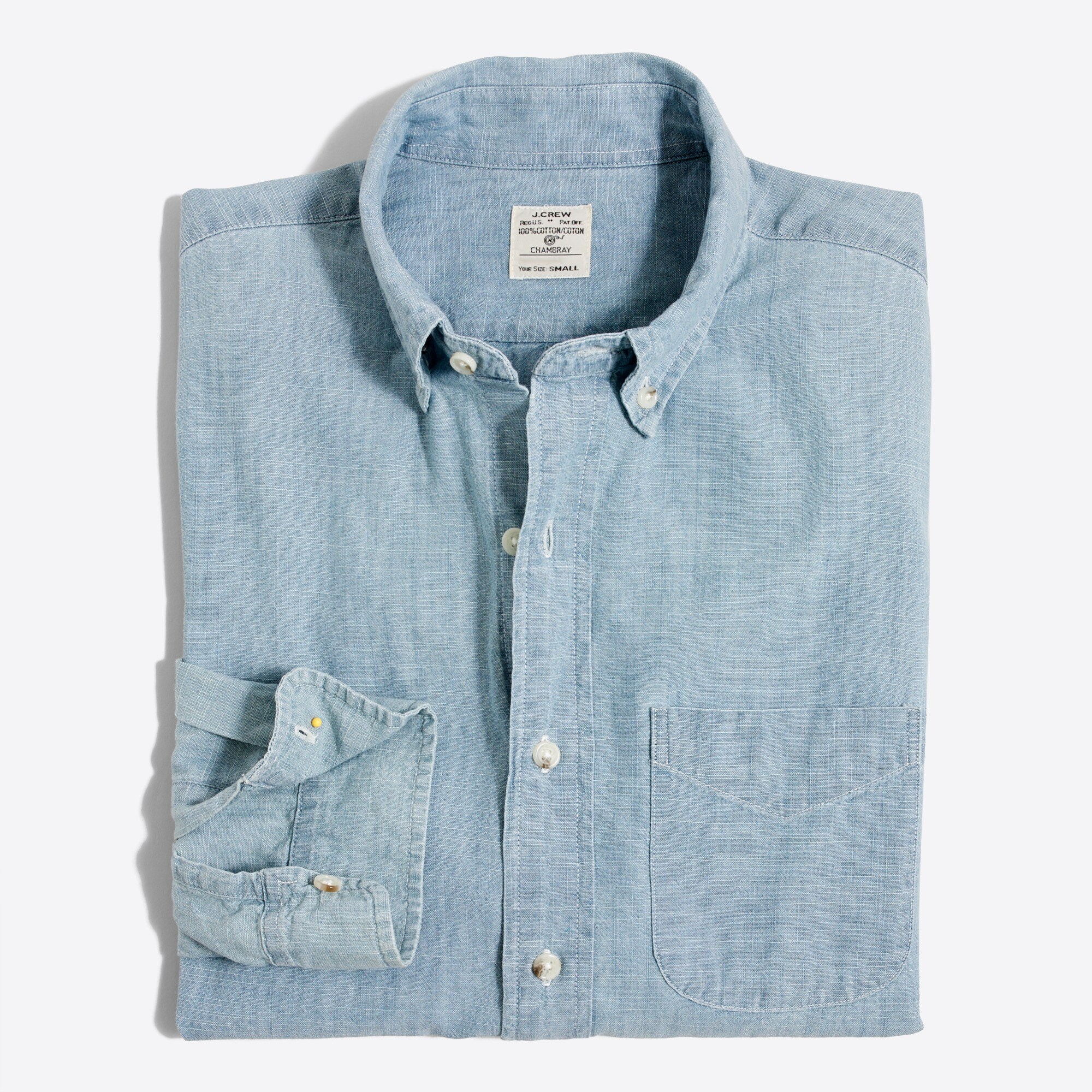 chambray one-pocket shirt for men