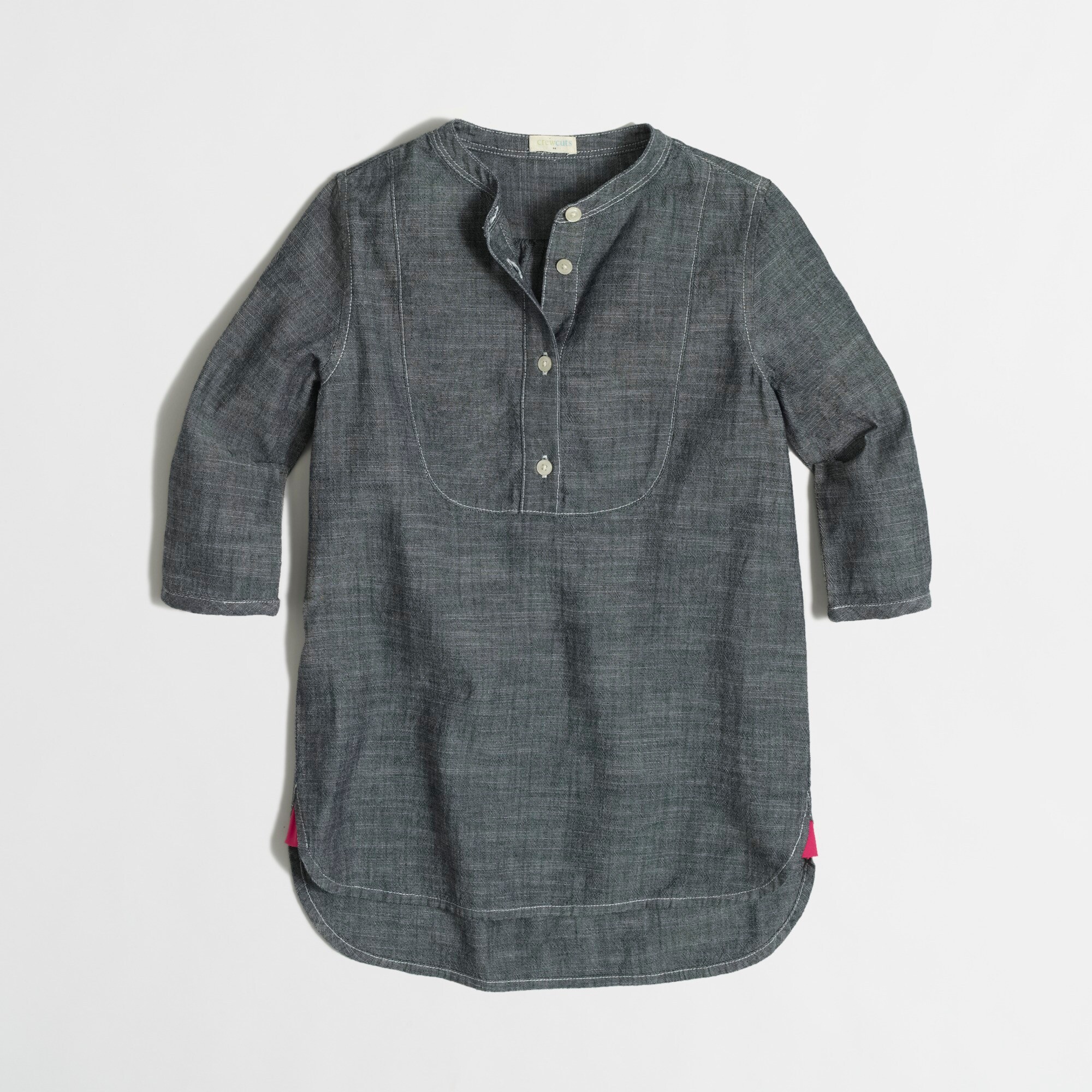 Girls' chambray bib tunic