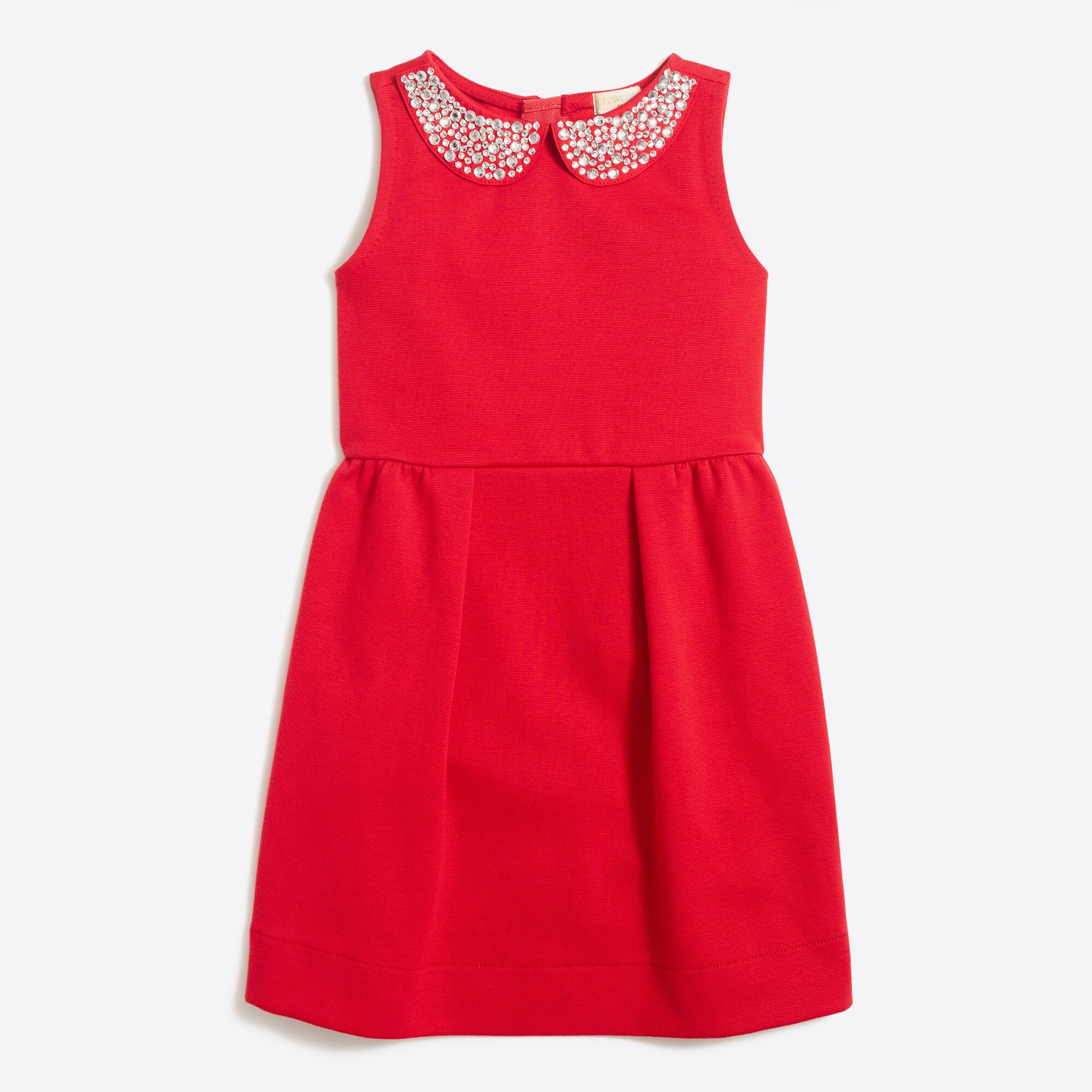 Girls' jeweled-collar ponte dress