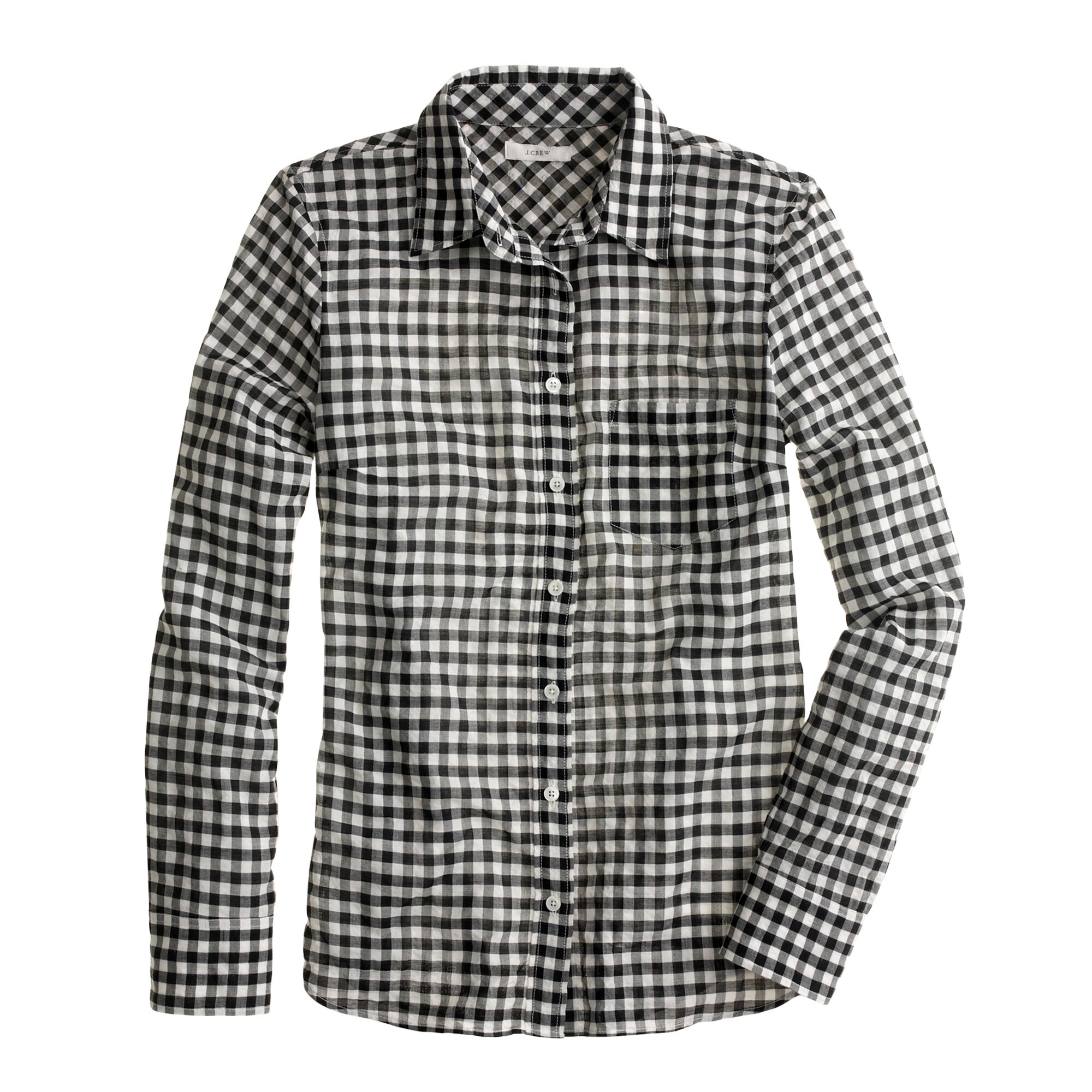 Crinkle boy shirt in black check