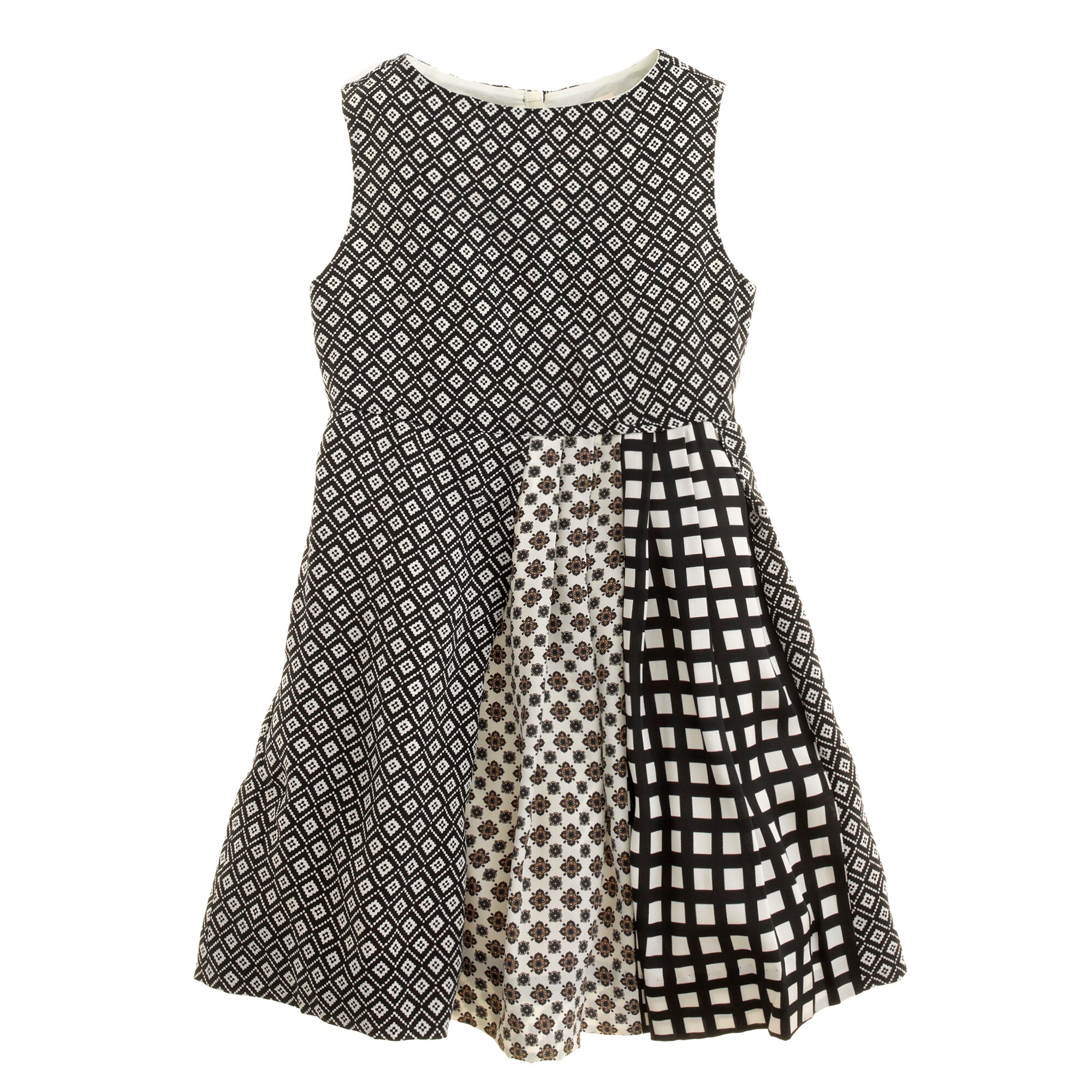 Girls' pleated print mix dress : dresses | J.Crew