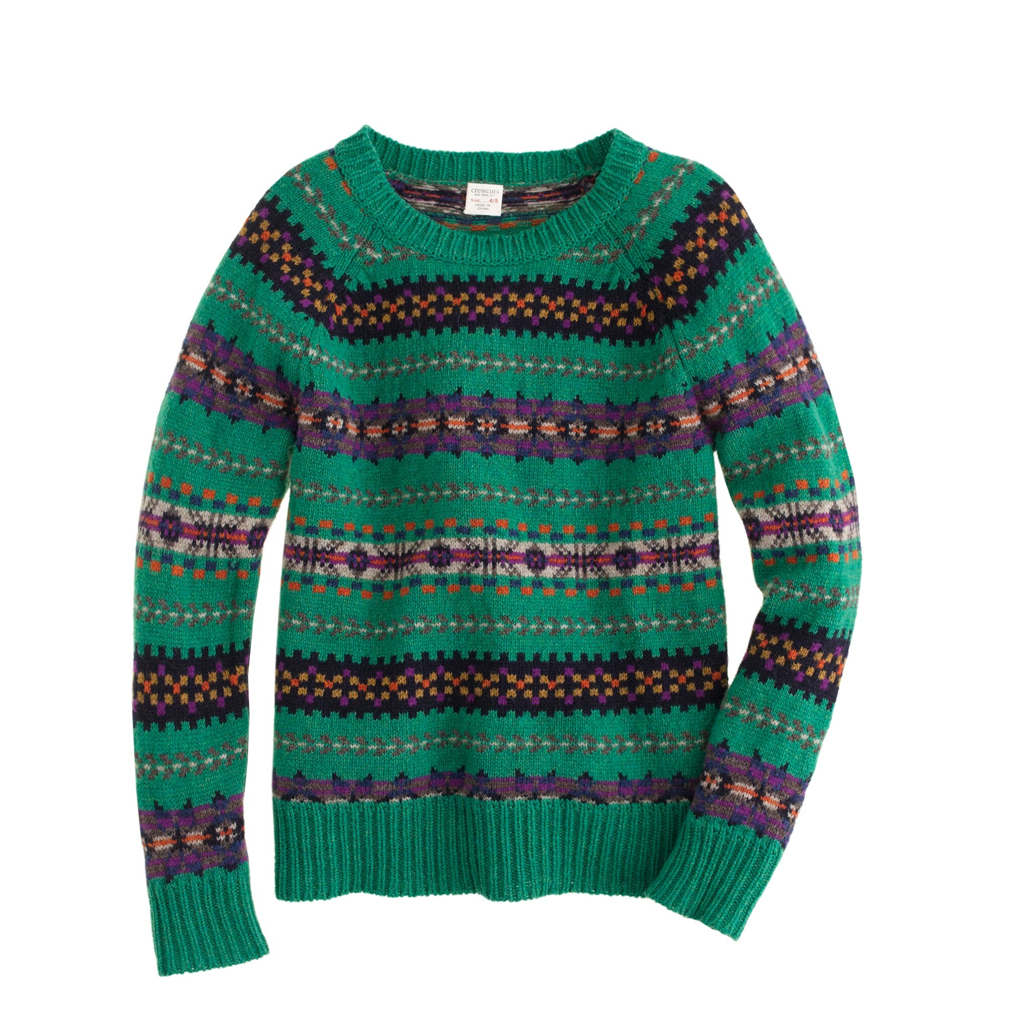 Boys' Fair Isle sweater in emerald : sweaters | J.Crew