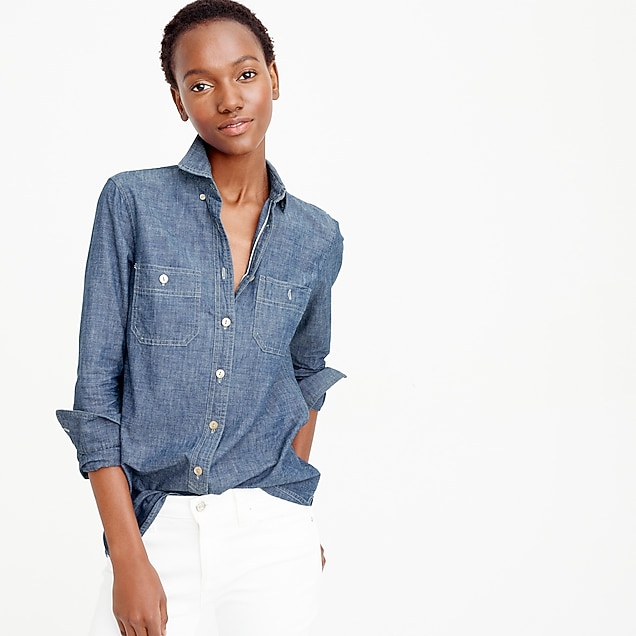 Selvedge Chambray Shirt Women s Shirts J Crew Selvedge Chambray Shirt Women s Shirts J Crew