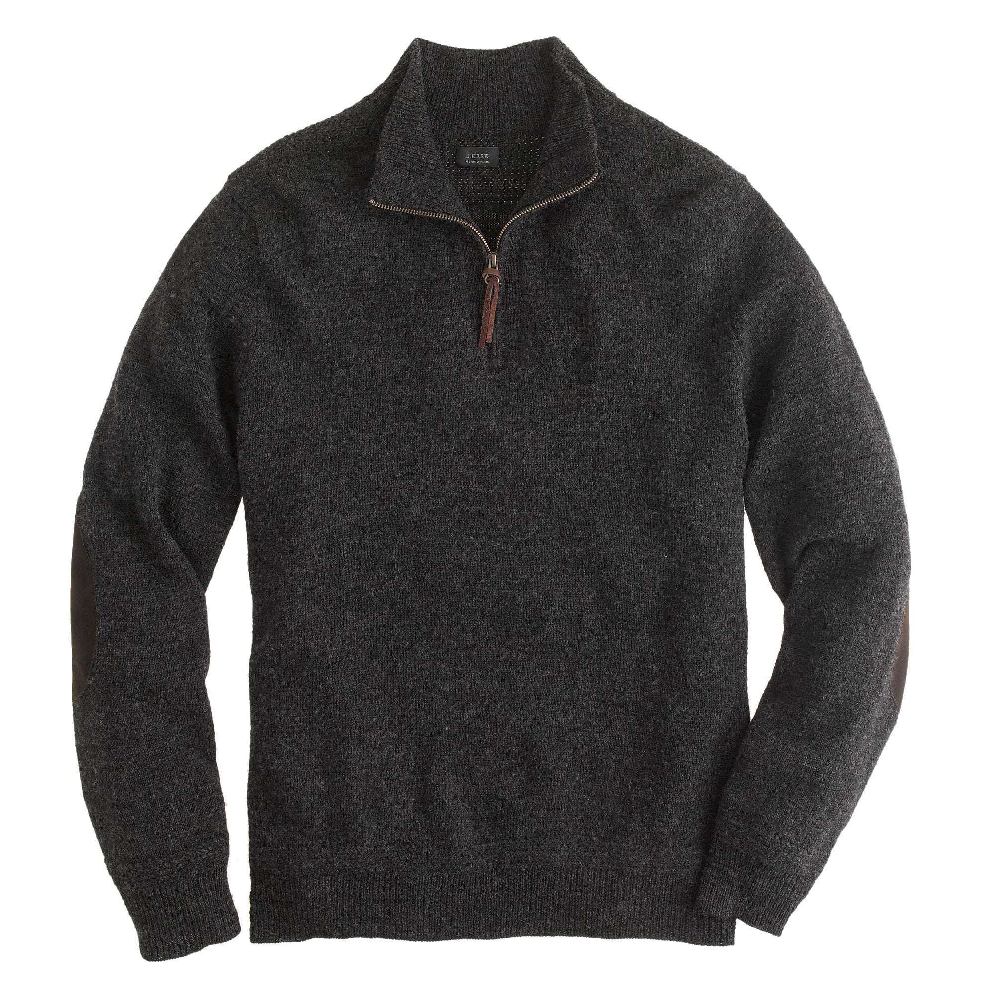 Rustic merino elbow-patch half-zip sweater : | J.Crew