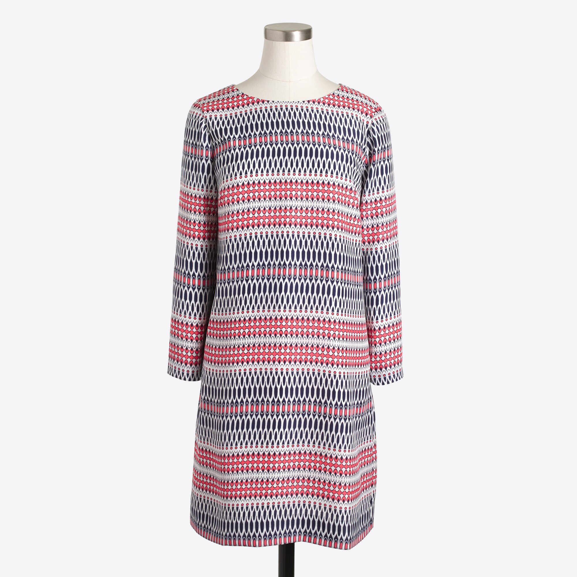 printed three-quarter sleeve gallery dress for women