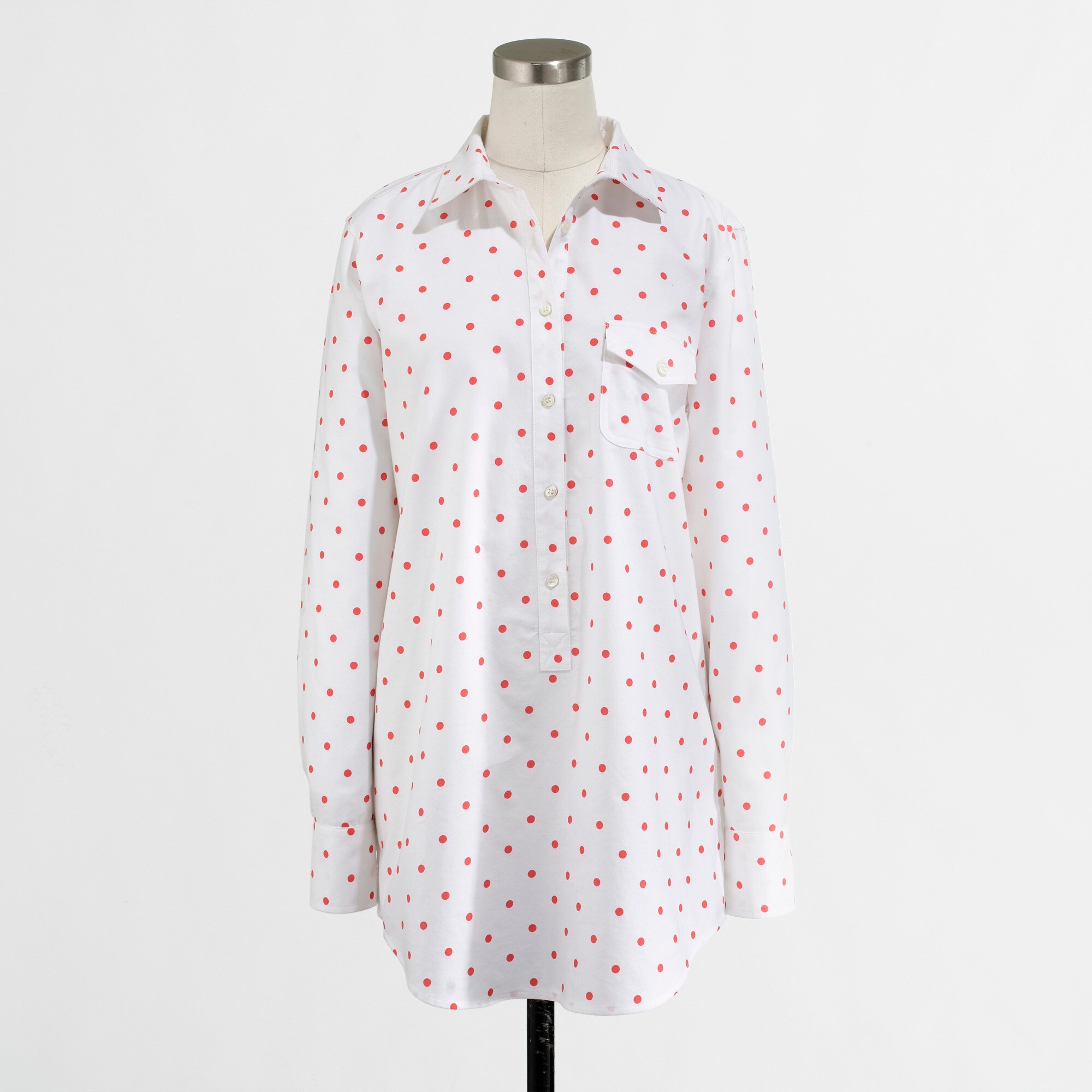 Factory Dotted Oxford Pocket Tunic For Women | Factory