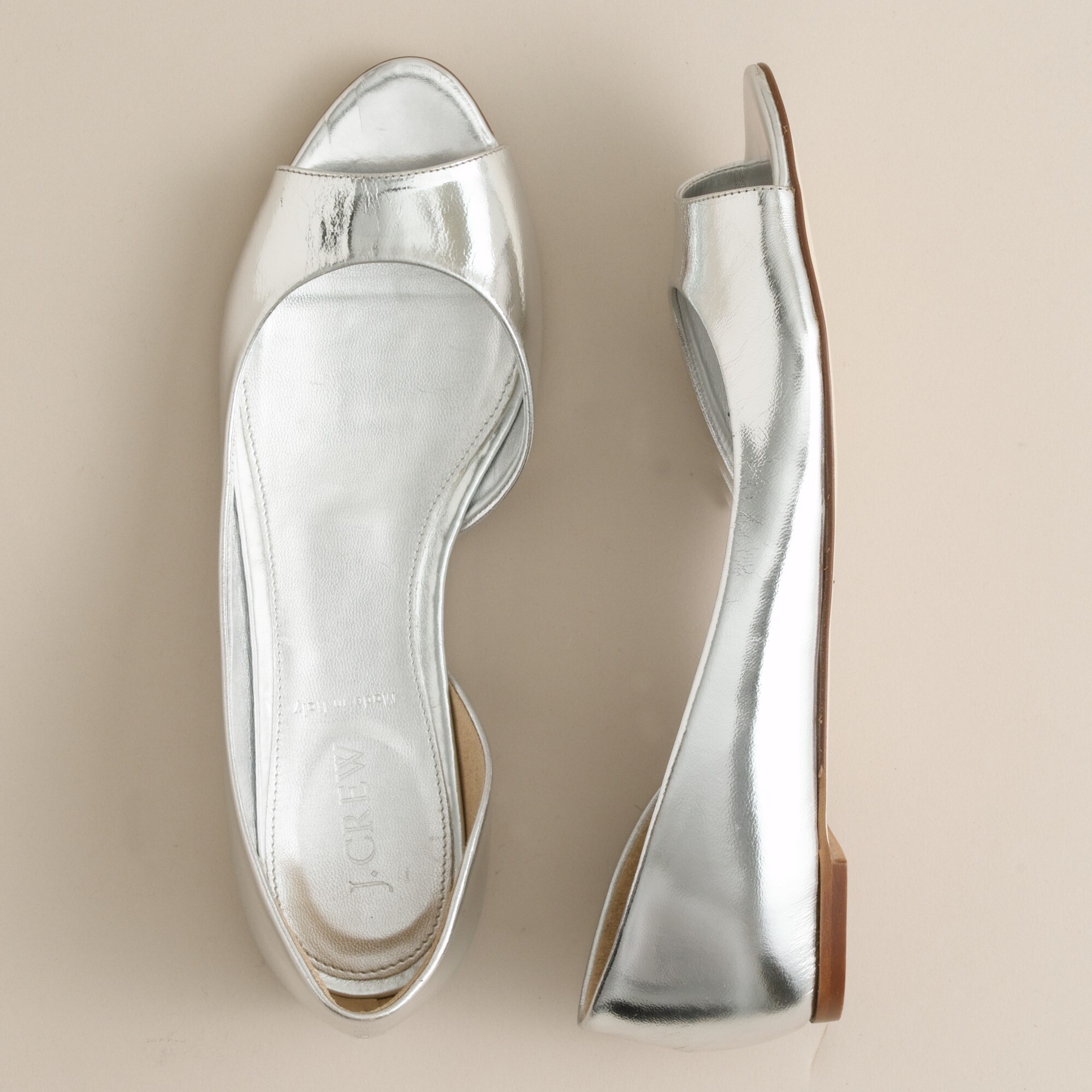 j crew peep toe flats