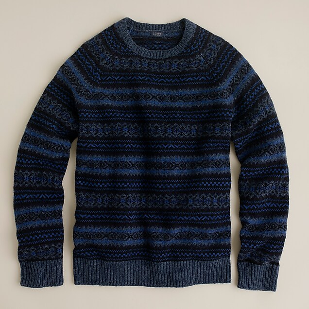 Lambswool noir Fair Isle sweater : | J.Crew