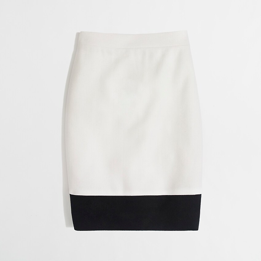 factory: factory pencil skirt in colorblock for women, right side, view zoomed