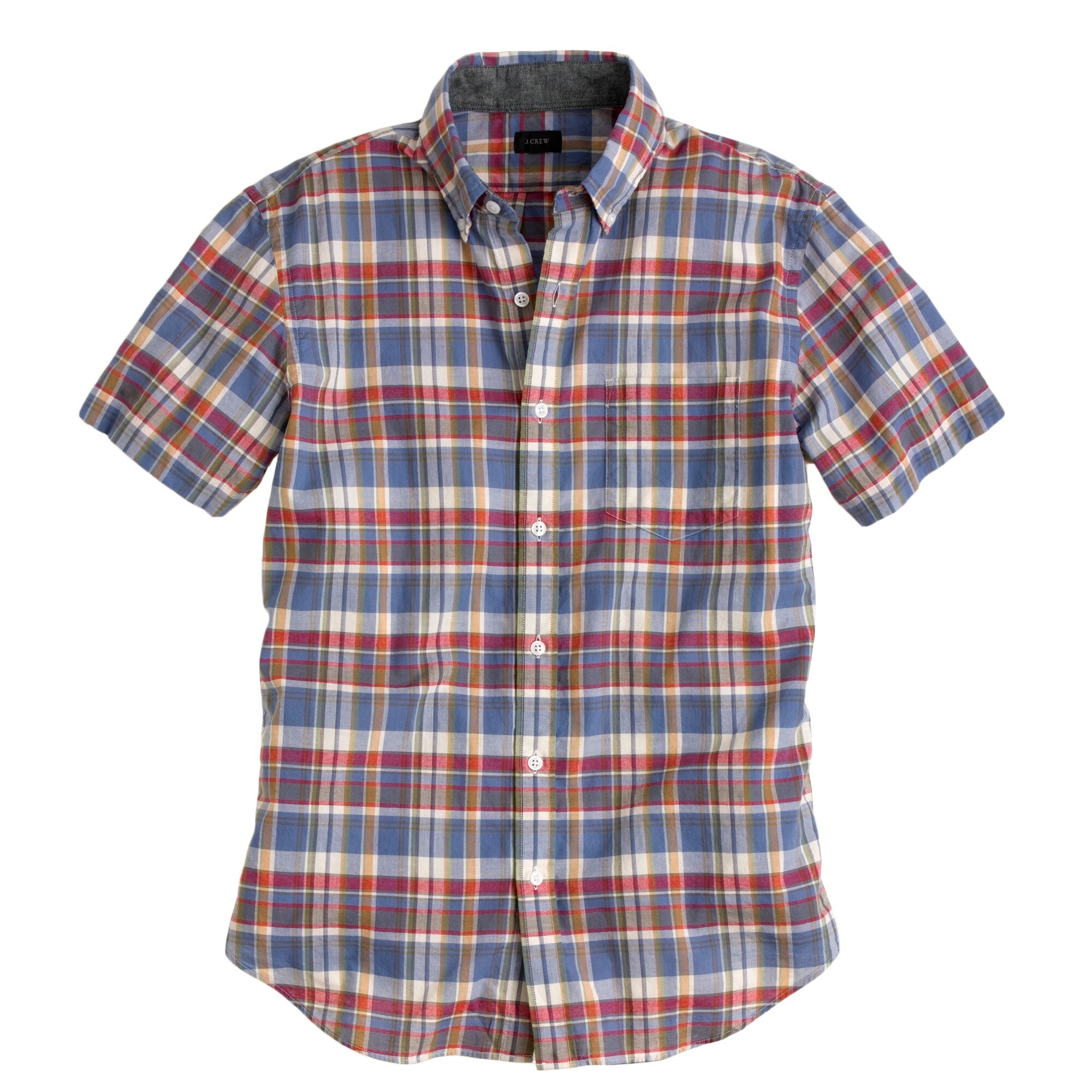 blue cotton short sleeve shirt