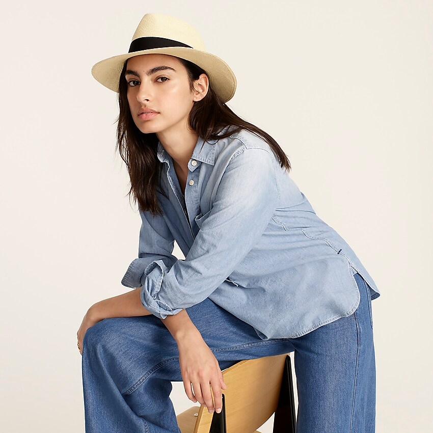 j.crew: panama hat for women, right side, view zoomed