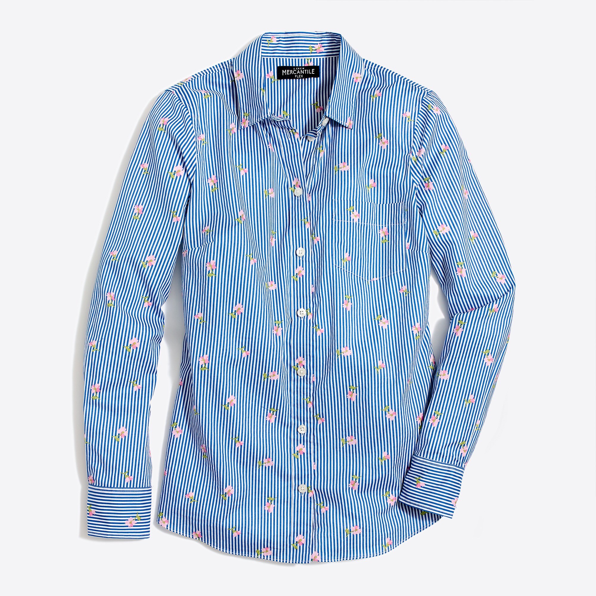 classic button-down shirt in printed cotton for women