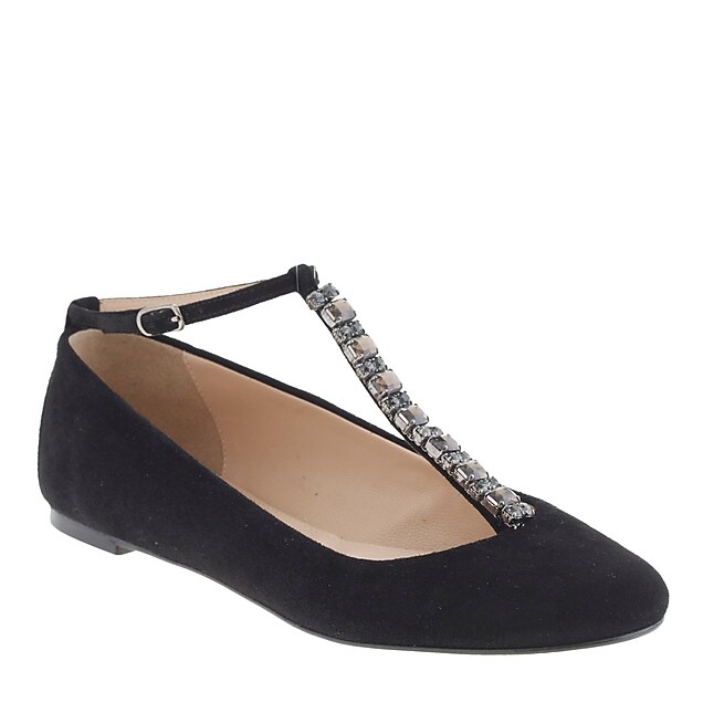 Collection jeweled T-strap ballet flats : Women flats | J.Crew