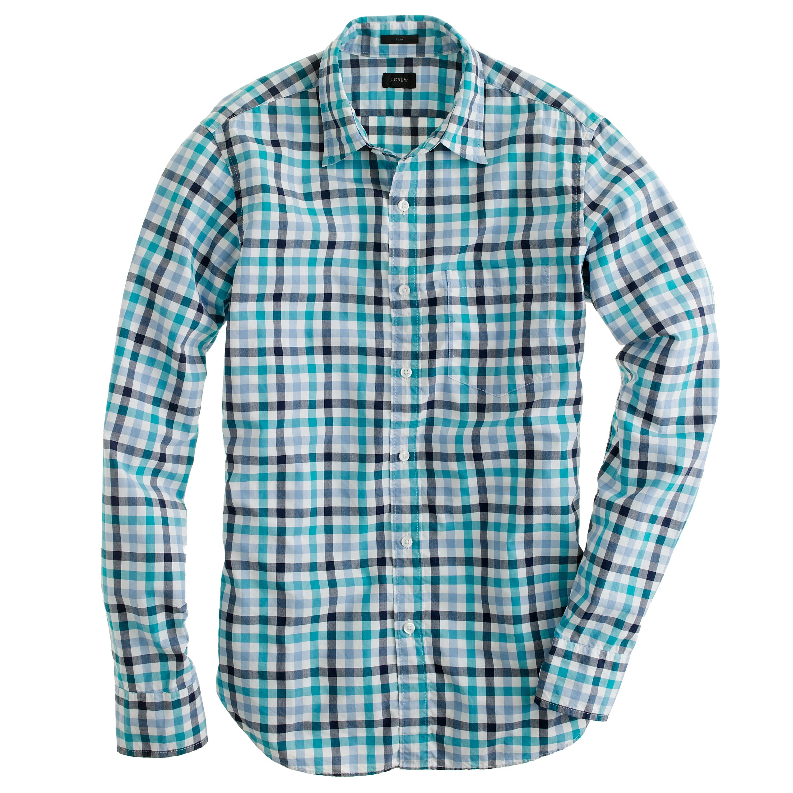 Secret Wash shirt in turquoise check : | J.Crew
