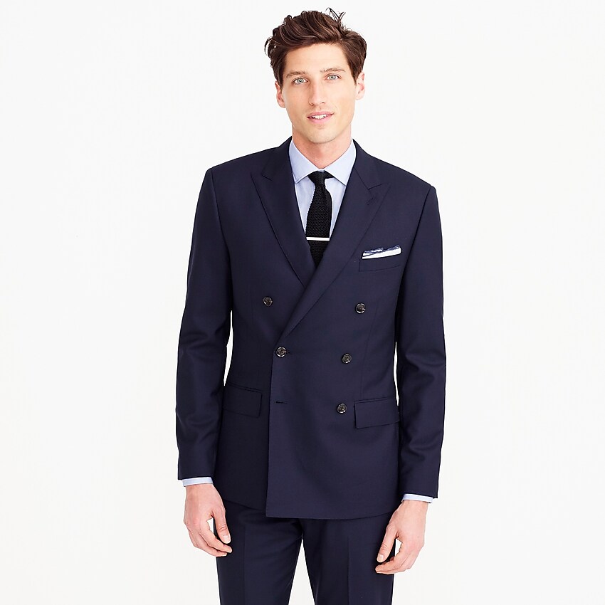 j.crew: ludlow slim-fit double-breasted jacket in italian wool for men, right side, view zoomed